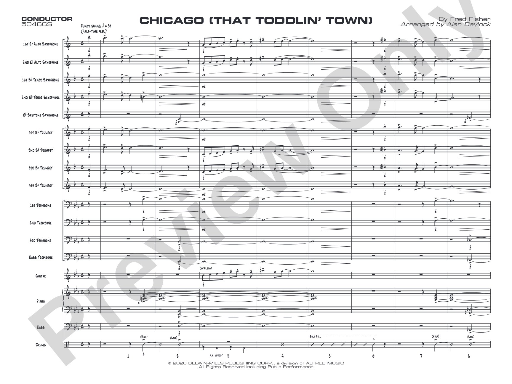 Chicago (That Toddlin' Town): Jazz Ensemble Conductor Score & Parts