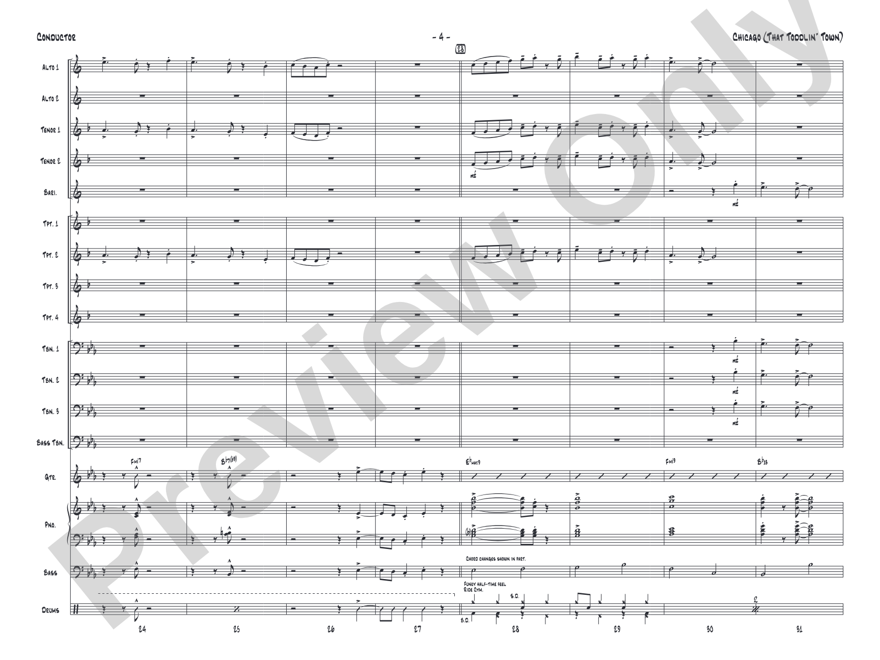 Chicago (That Toddlin' Town): Jazz Ensemble Conductor Score & Parts