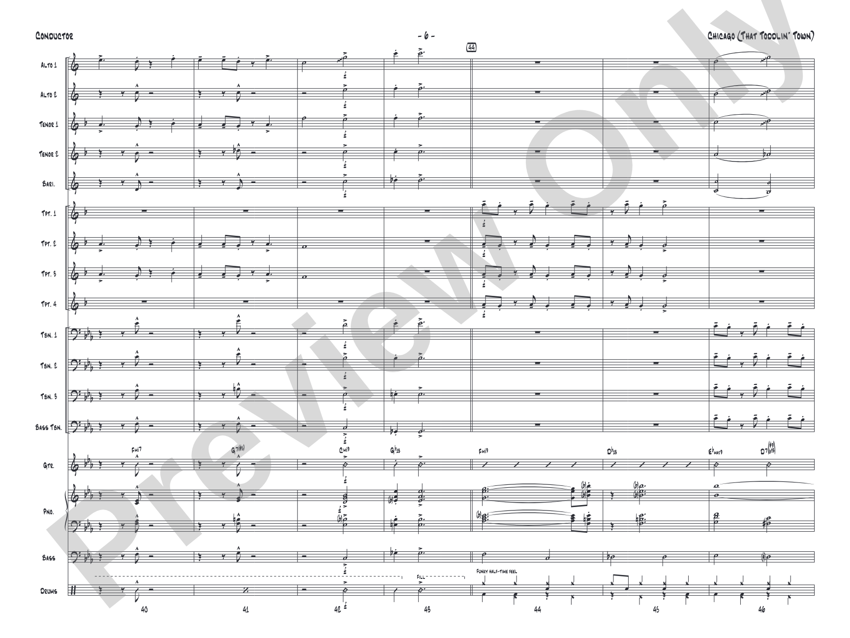 Chicago (That Toddlin' Town): Jazz Ensemble Conductor Score & Parts