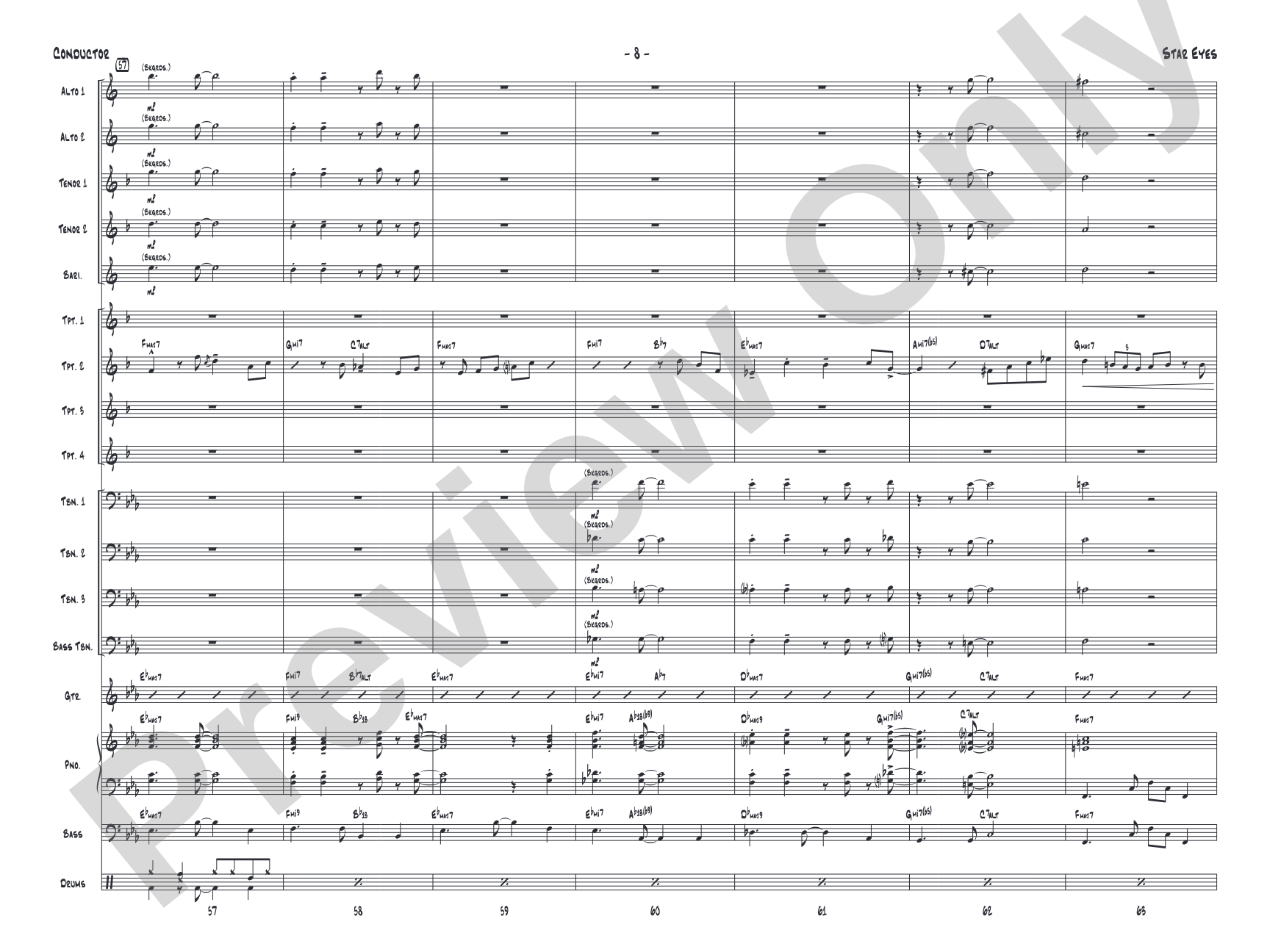 Star Eyes: Jazz Ensemble Conductor Score & Parts