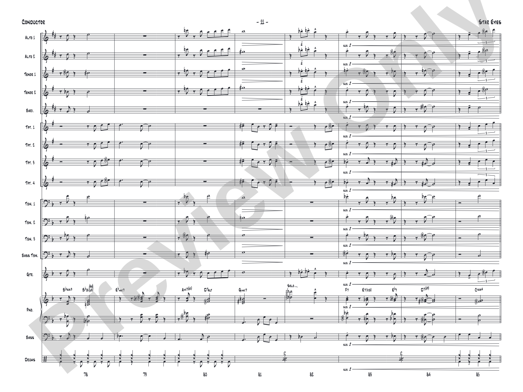 Star Eyes: Jazz Ensemble Conductor Score & Parts