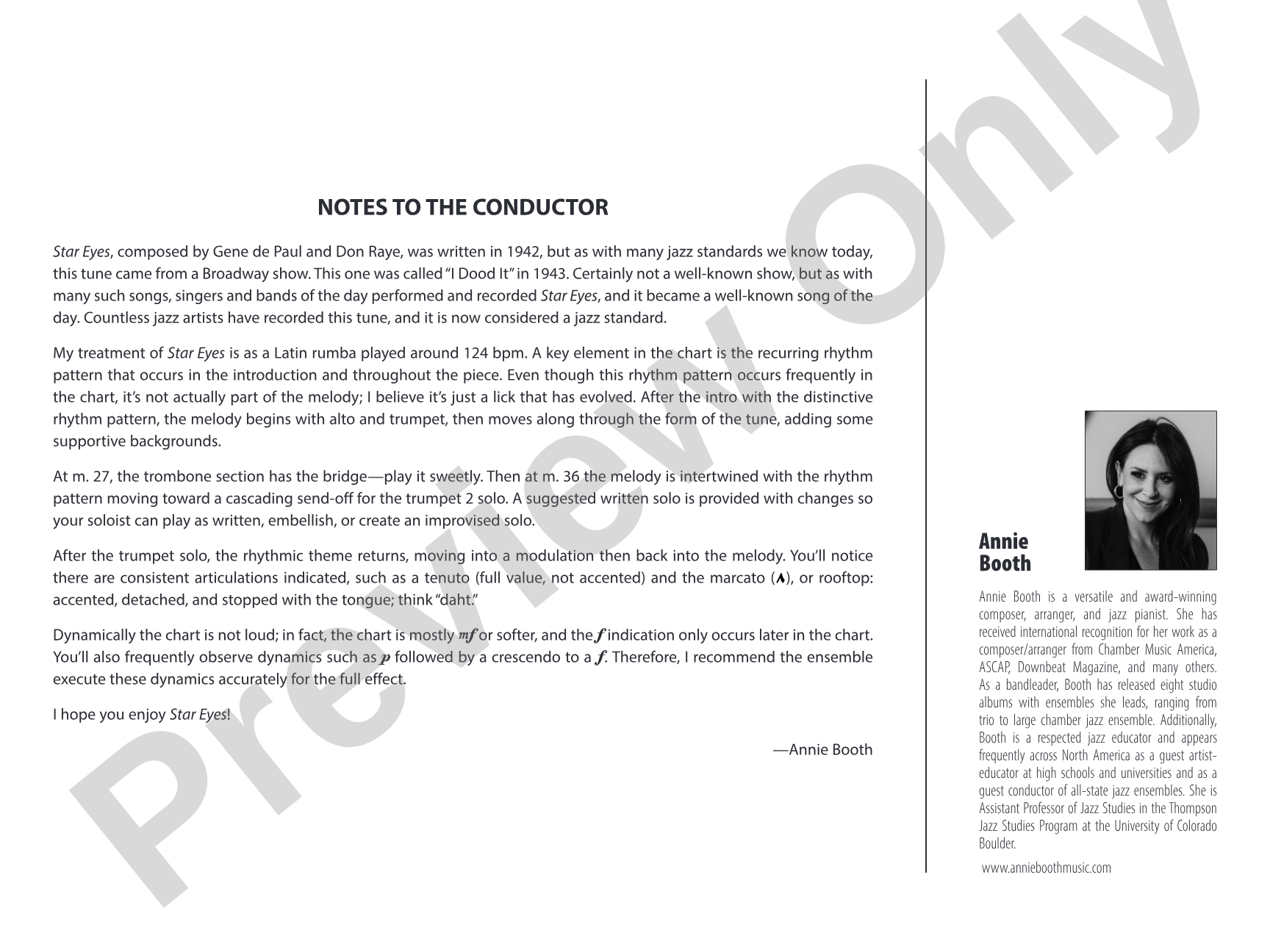 Star Eyes: Jazz Ensemble Conductor Score & Parts