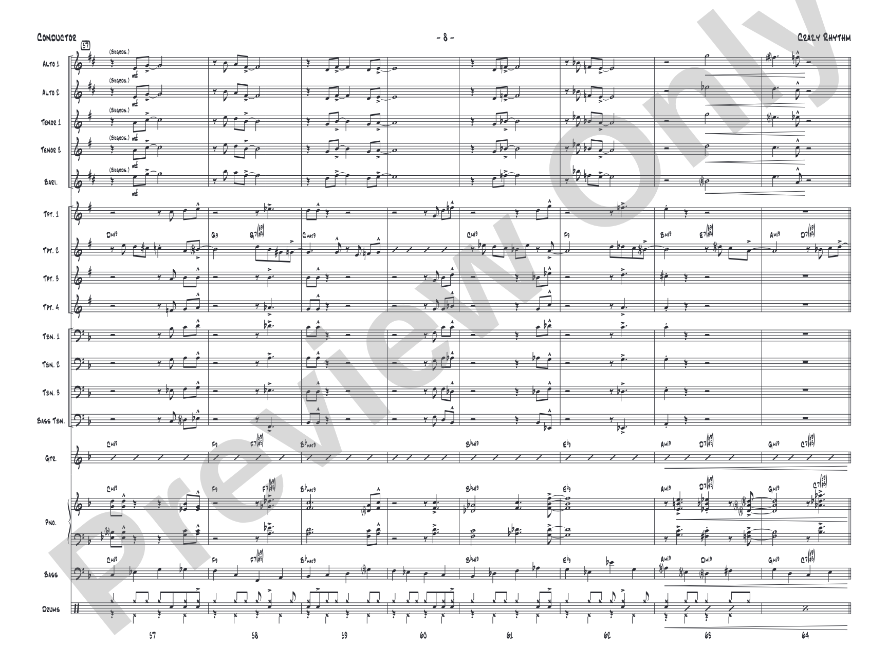 Crazy Rhythm: Jazz Ensemble Conductor Score & Parts