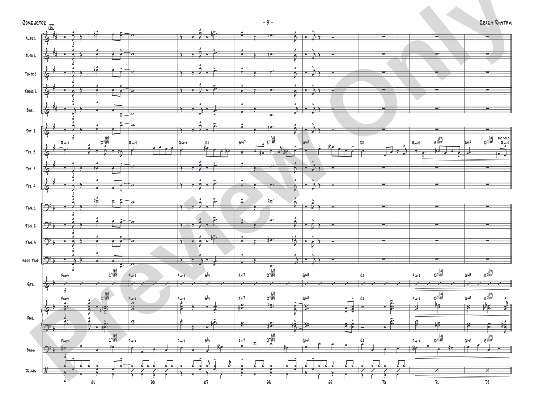 Crazy Rhythm: Jazz Ensemble Conductor Score & Parts