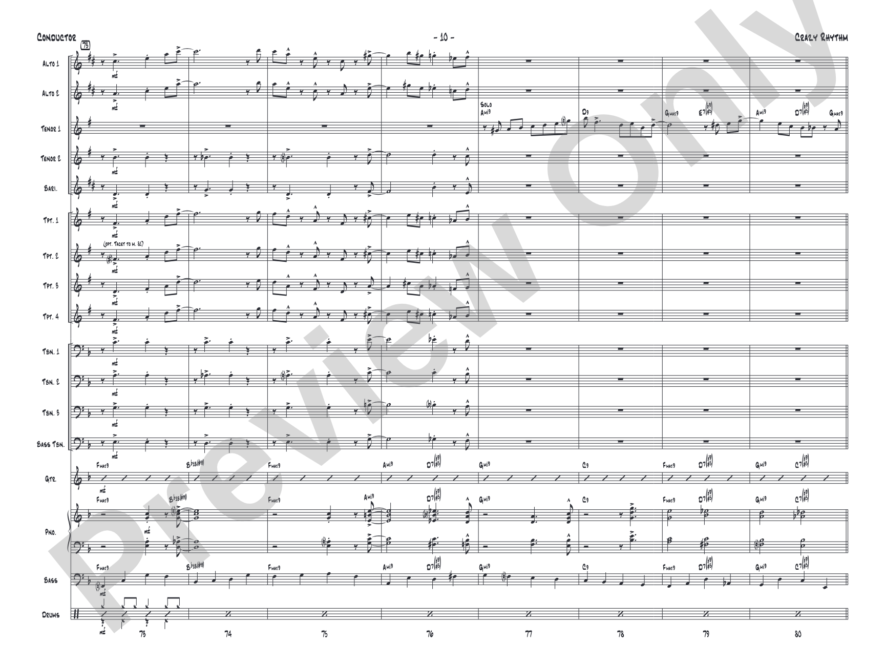 Crazy Rhythm: Jazz Ensemble Conductor Score & Parts