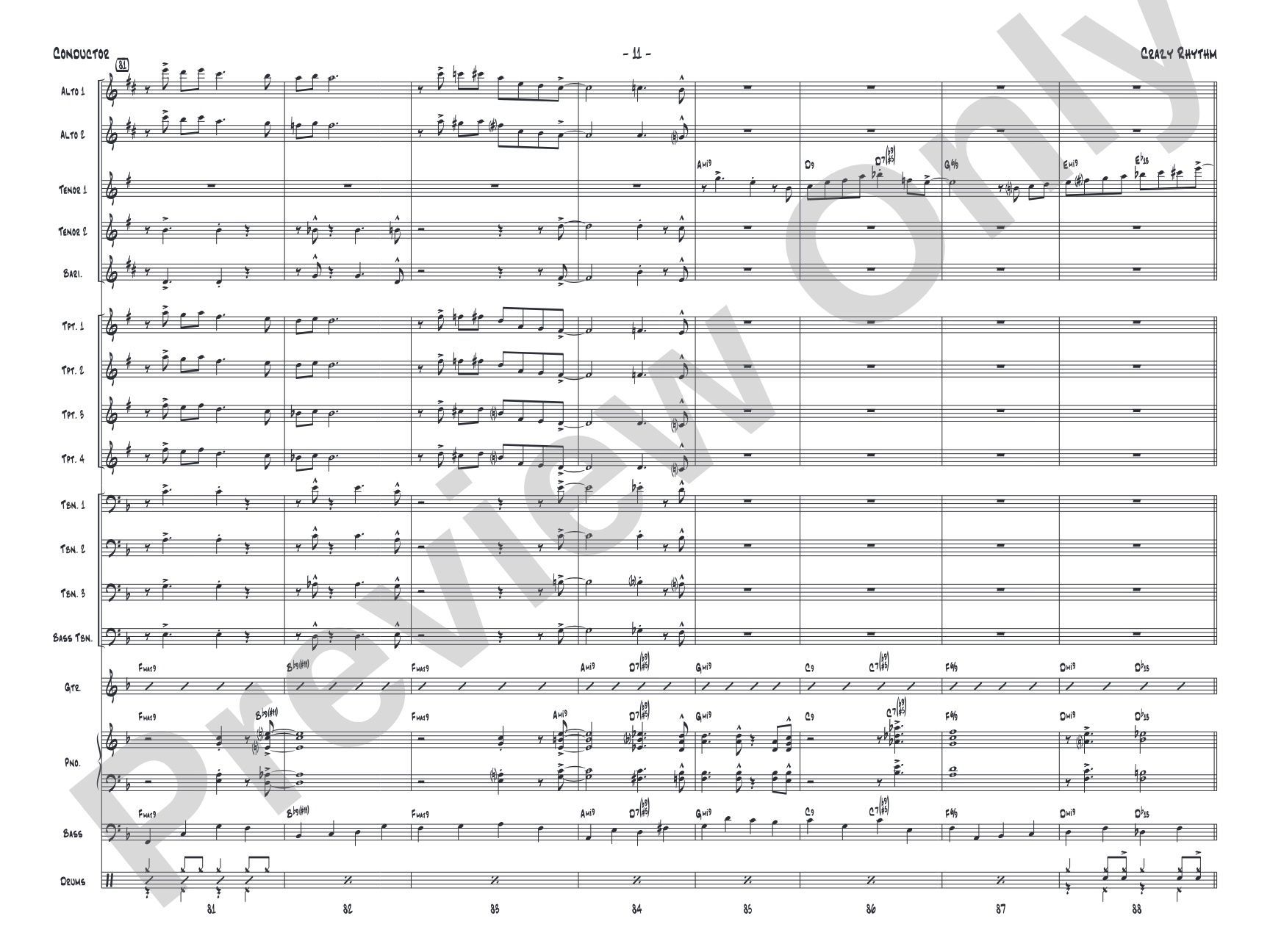 Crazy Rhythm: Jazz Ensemble Conductor Score & Parts