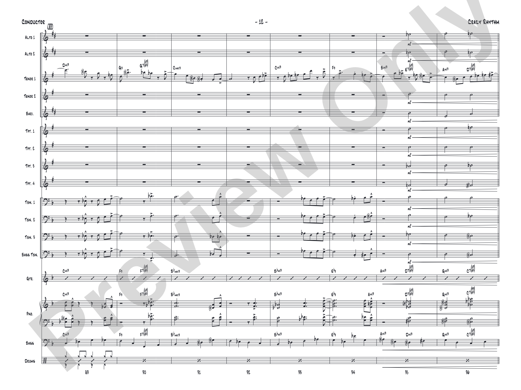 Crazy Rhythm: Jazz Ensemble Conductor Score & Parts