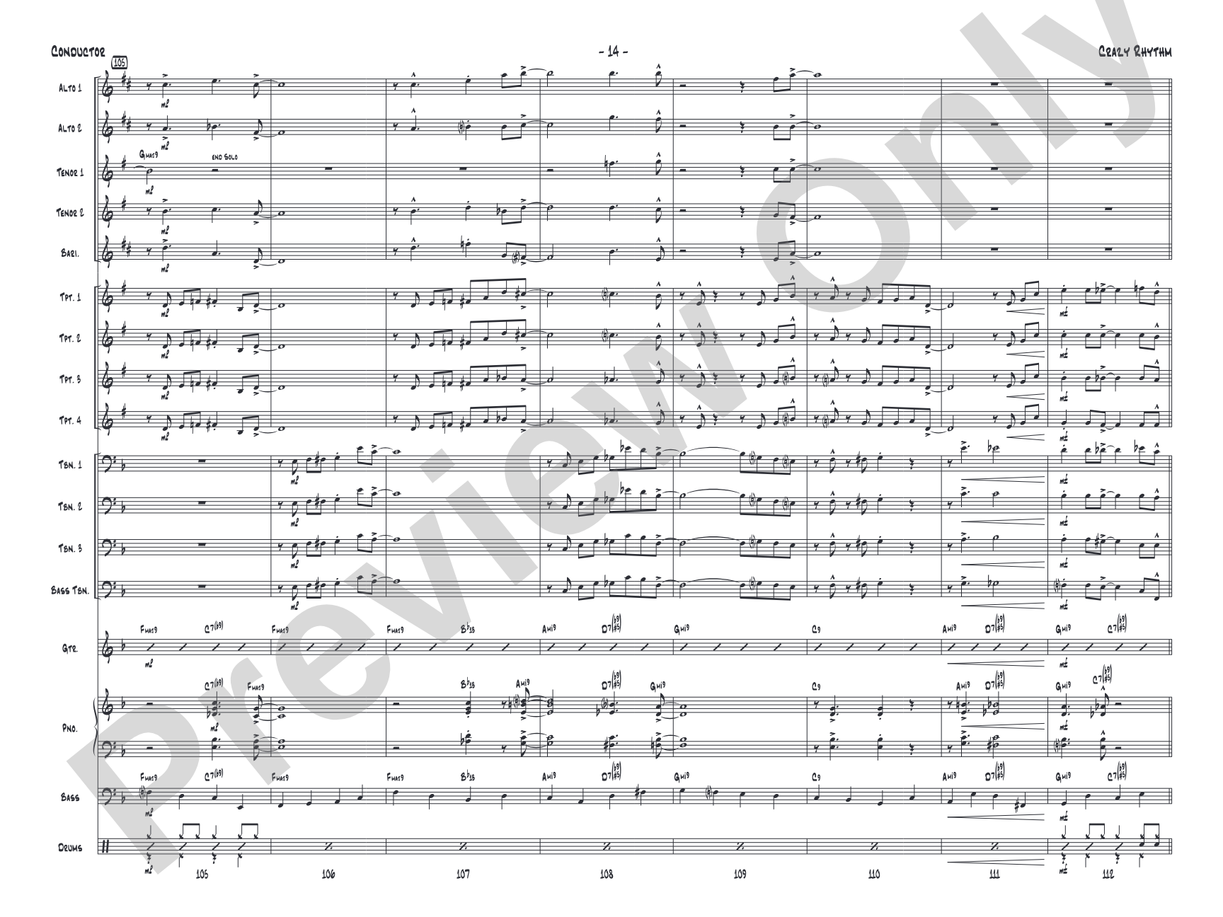 Crazy Rhythm: Jazz Ensemble Conductor Score & Parts