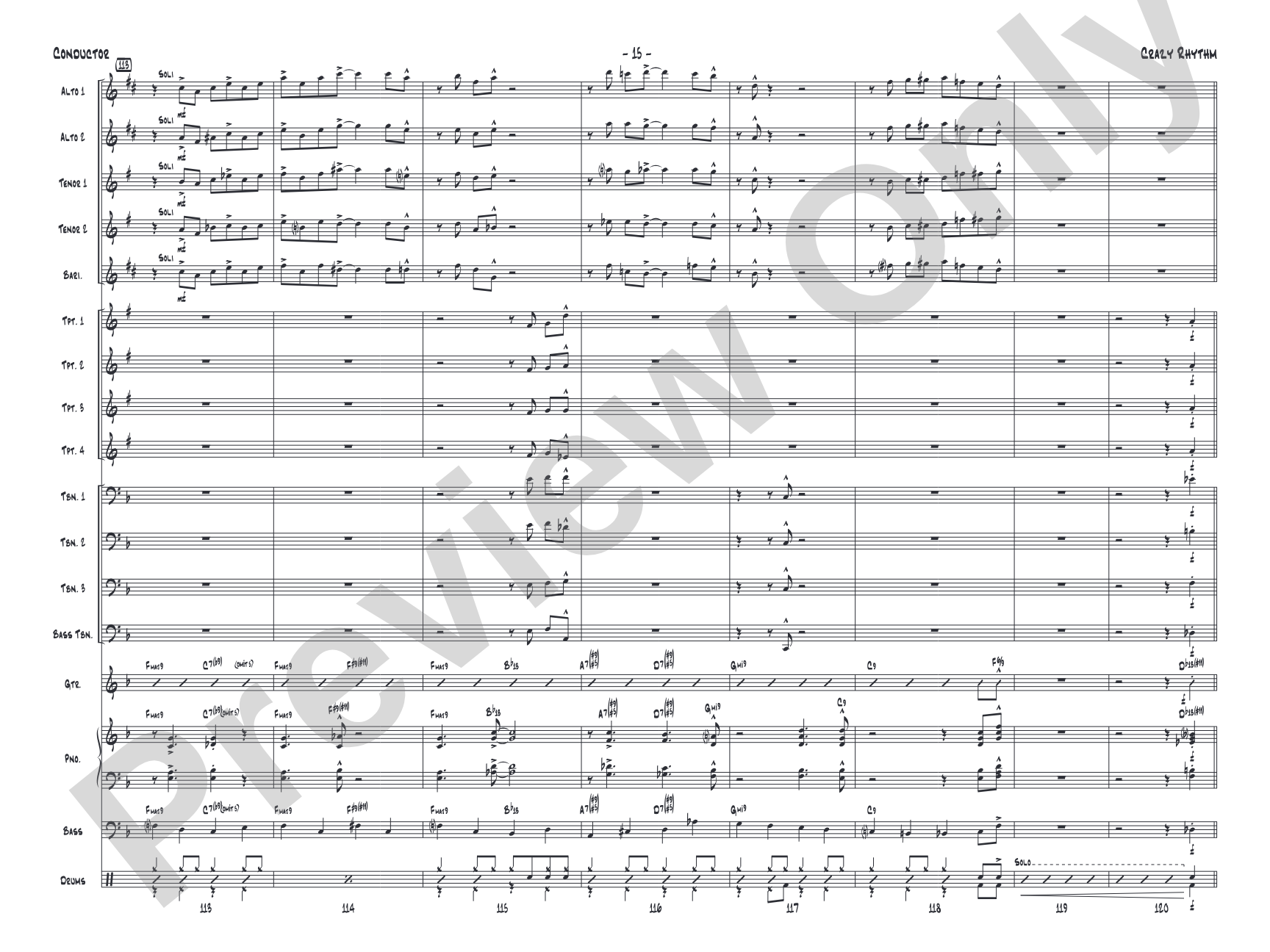 Crazy Rhythm: Jazz Ensemble Conductor Score & Parts