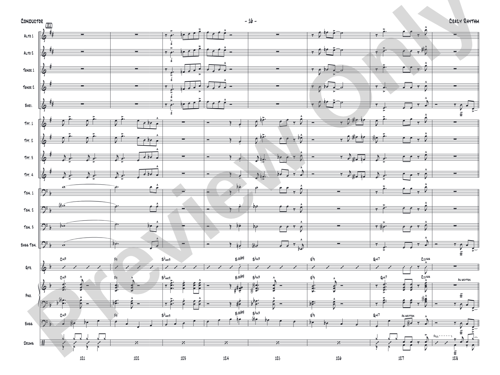 Crazy Rhythm: Jazz Ensemble Conductor Score & Parts