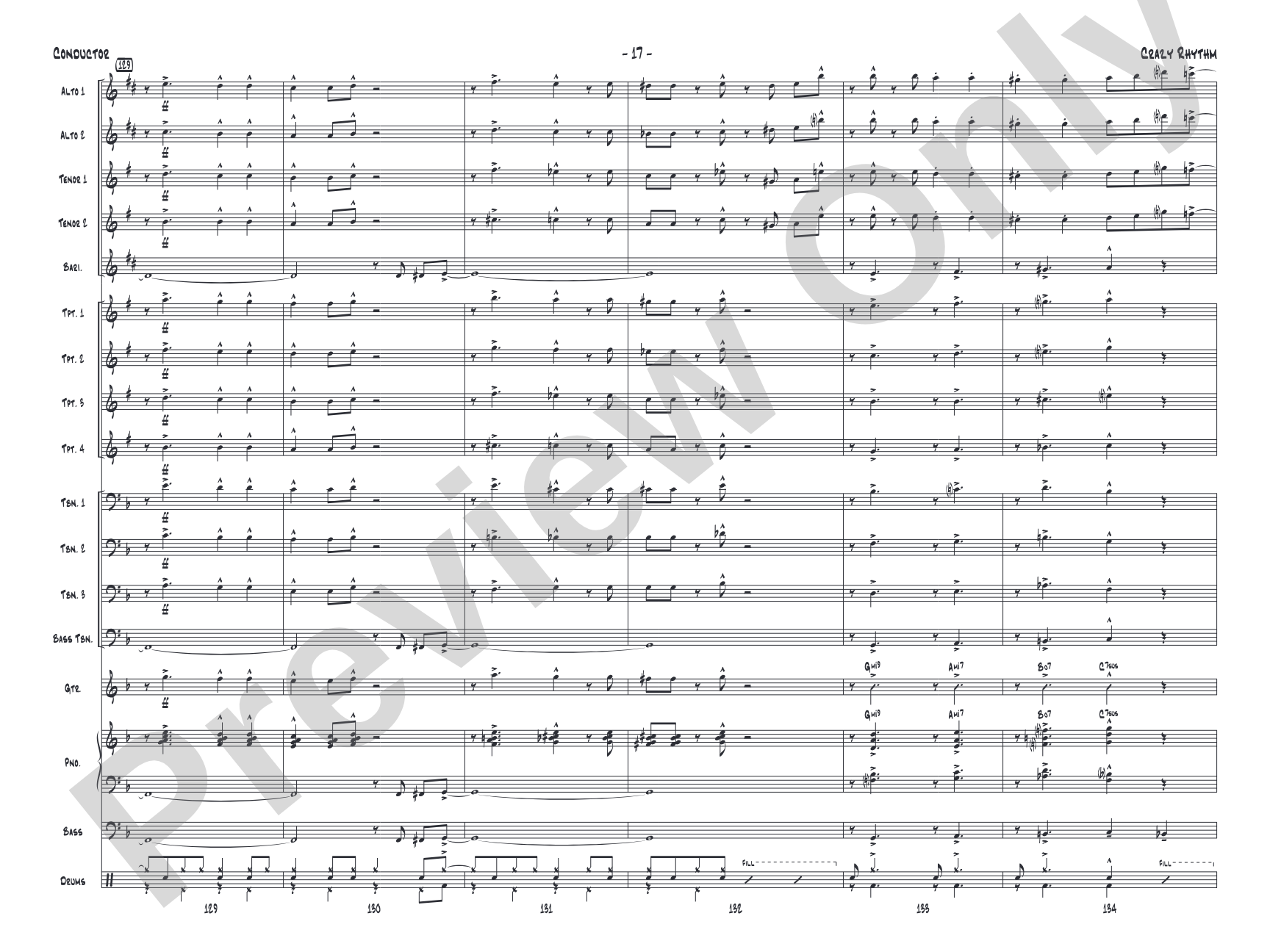 Crazy Rhythm: Jazz Ensemble Conductor Score & Parts