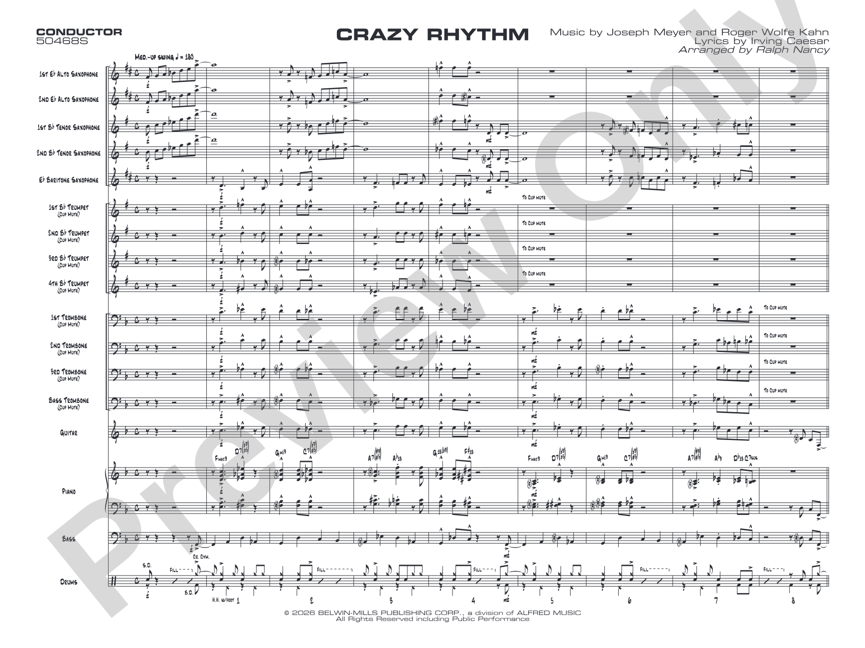 Crazy Rhythm: Jazz Ensemble Conductor Score & Parts
