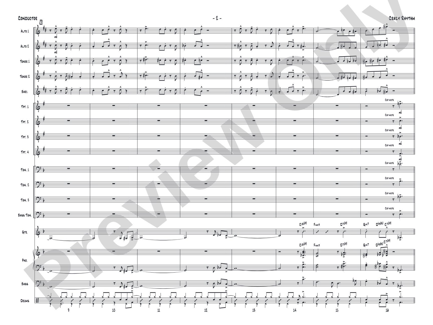 Crazy Rhythm: Jazz Ensemble Conductor Score & Parts