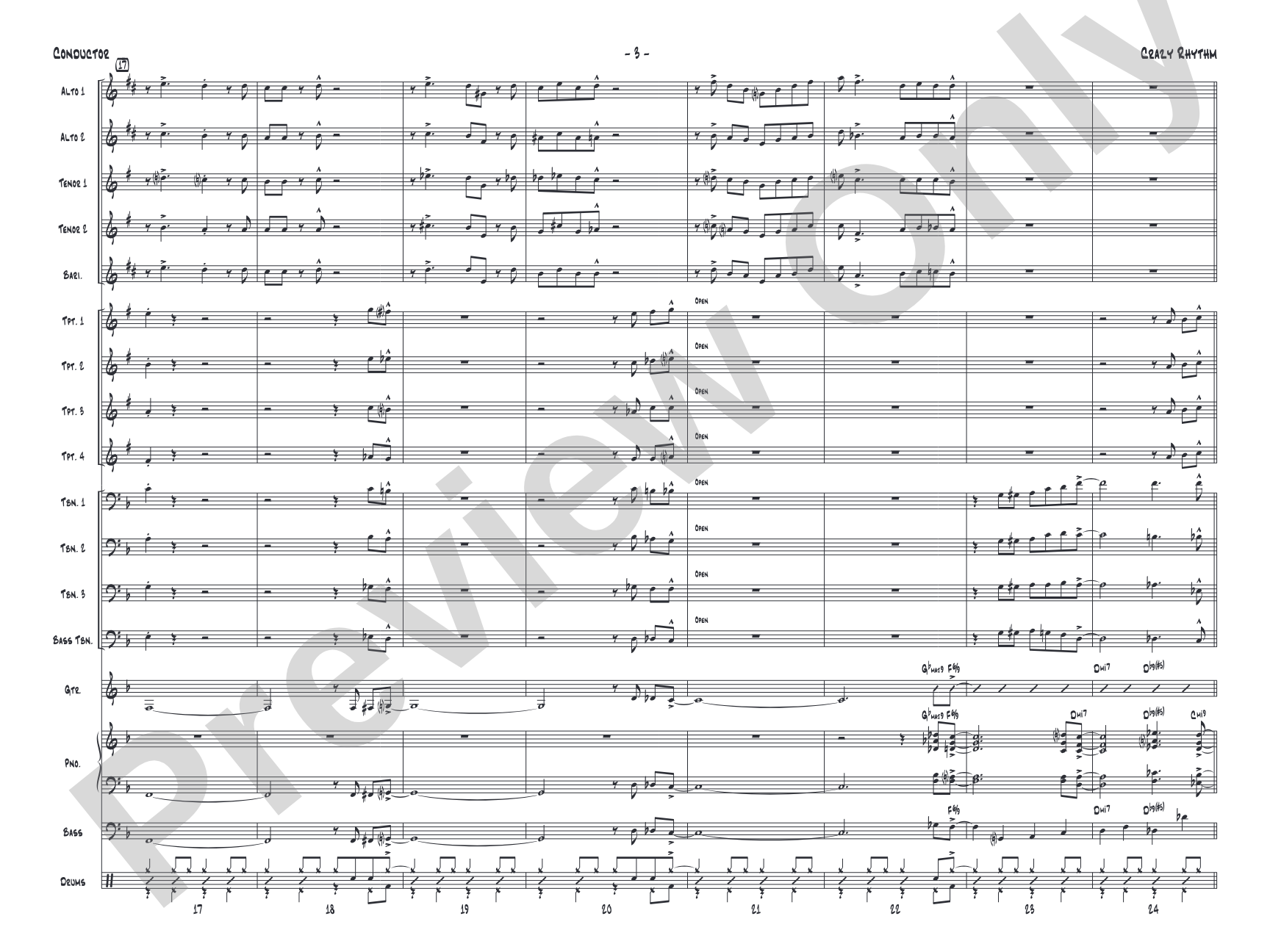 Crazy Rhythm: Jazz Ensemble Conductor Score & Parts