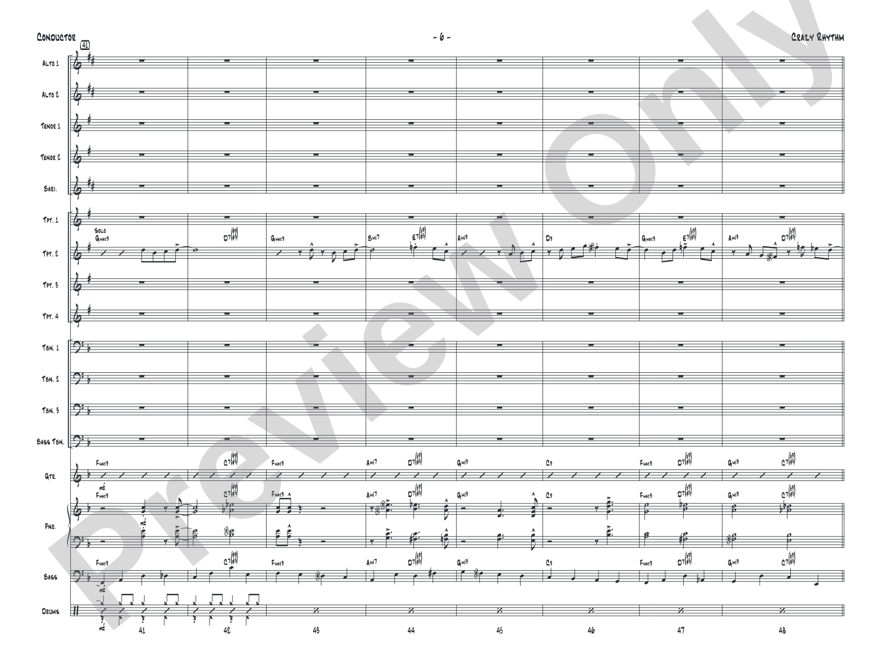 Crazy Rhythm: Jazz Ensemble Conductor Score & Parts