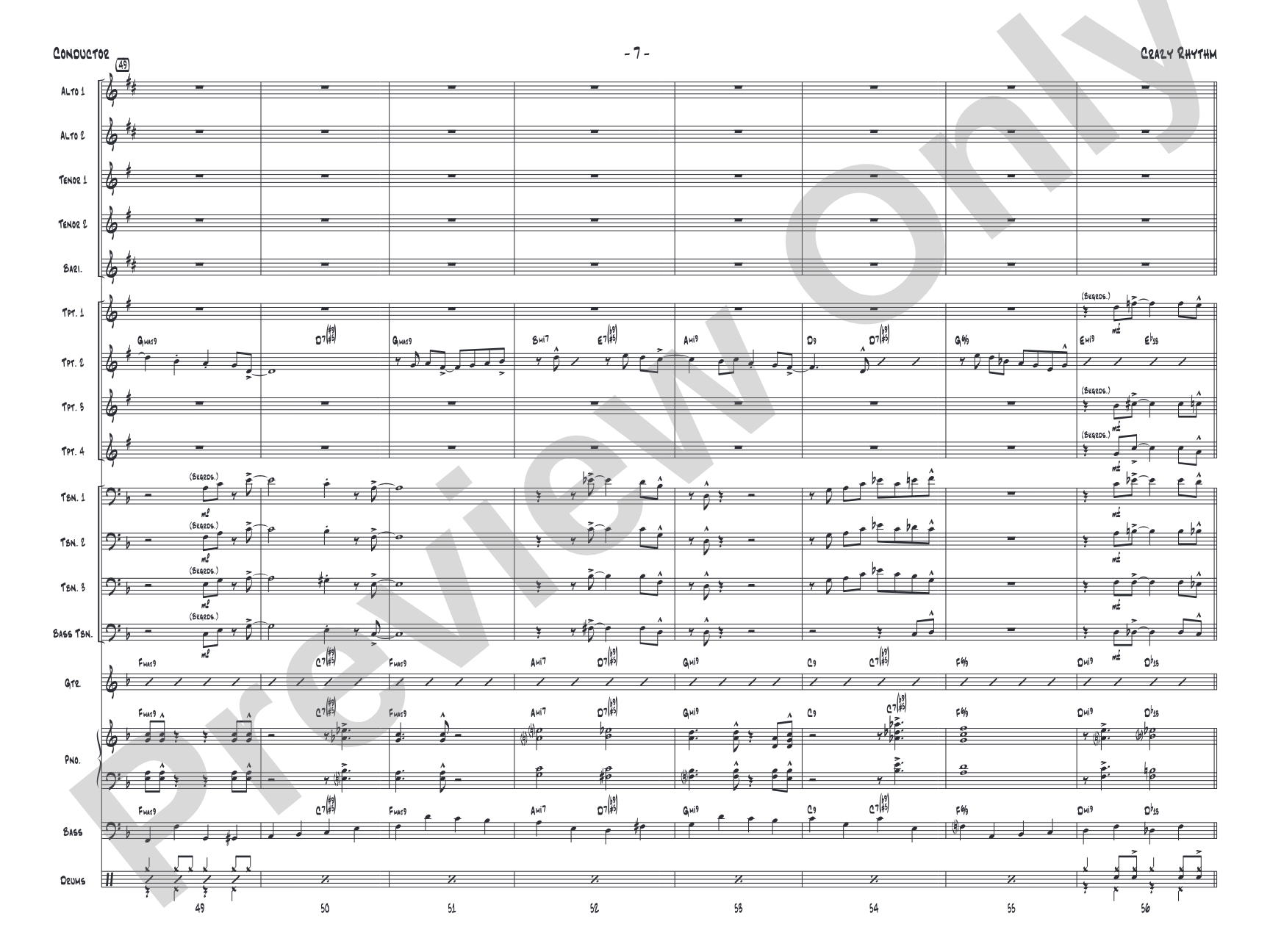 Crazy Rhythm: Jazz Ensemble Conductor Score & Parts
