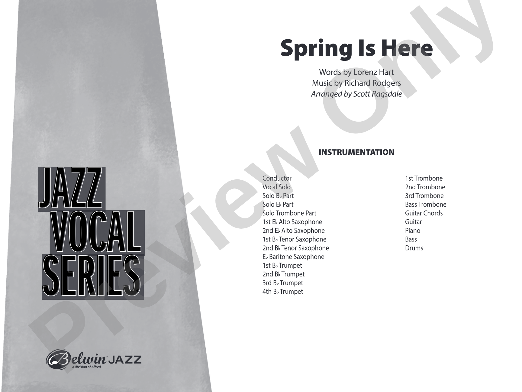 Spring Is Here: Jazz Ensemble Conductor Score & Parts