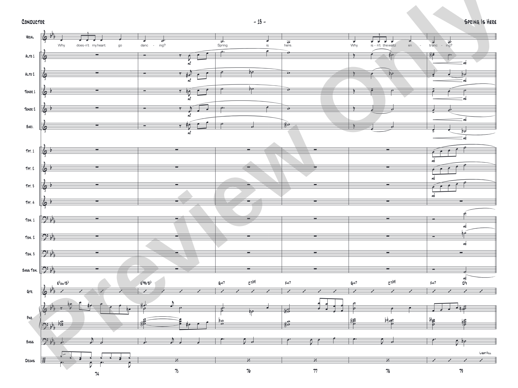 Spring Is Here: Jazz Ensemble Conductor Score & Parts