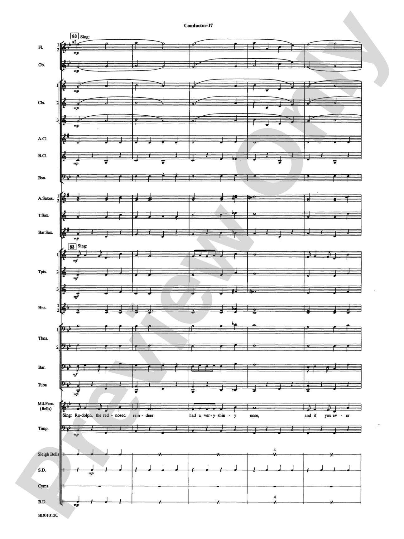 Christmas "Pop" Sing Along (for Concert Band with Audience Participation): Concert Band Conductor Score & Parts