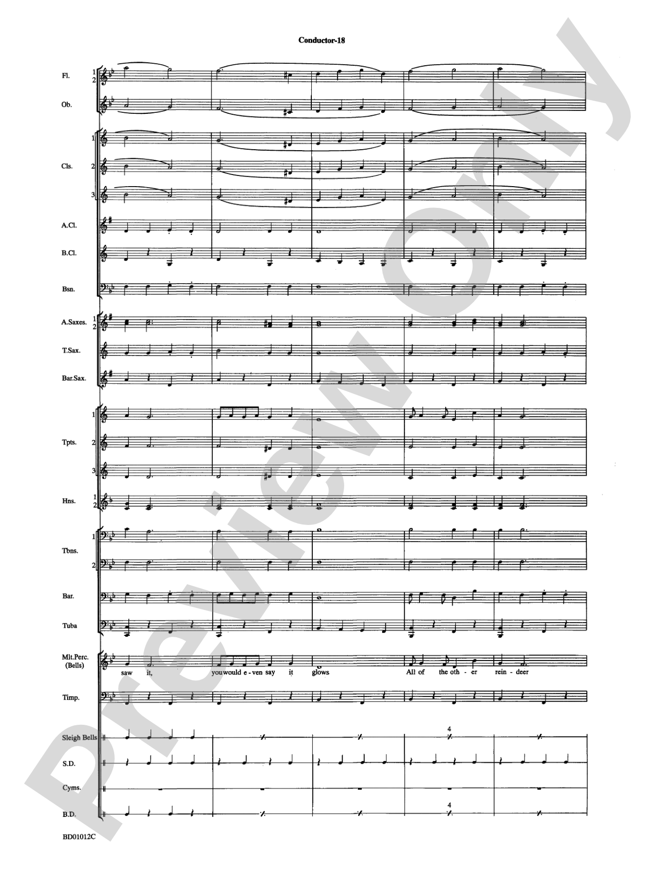 Christmas "Pop" Sing Along (for Concert Band with Audience Participation): Concert Band Conductor Score & Parts