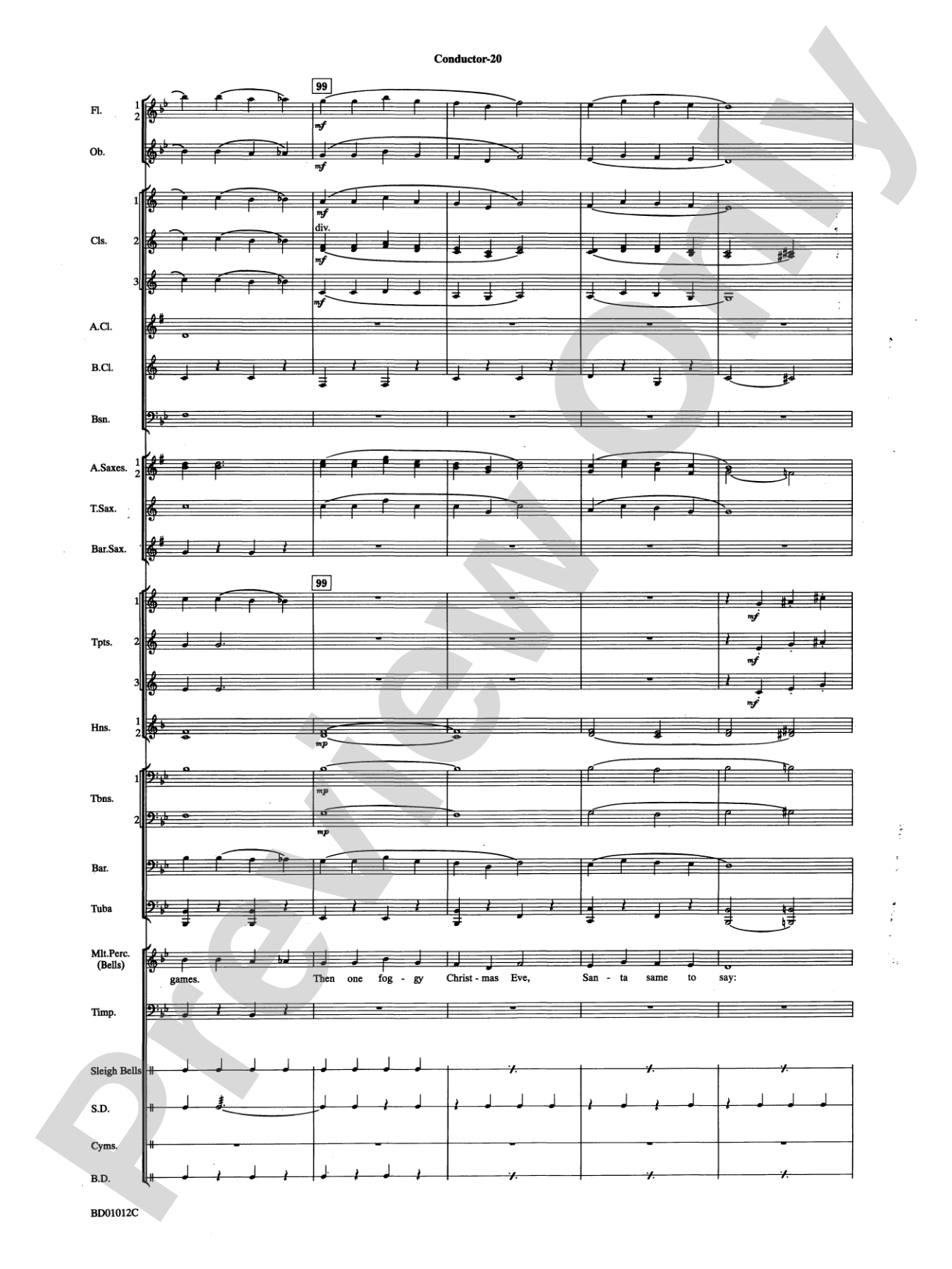 Christmas "Pop" Sing Along (for Concert Band with Audience Participation): Concert Band Conductor Score & Parts