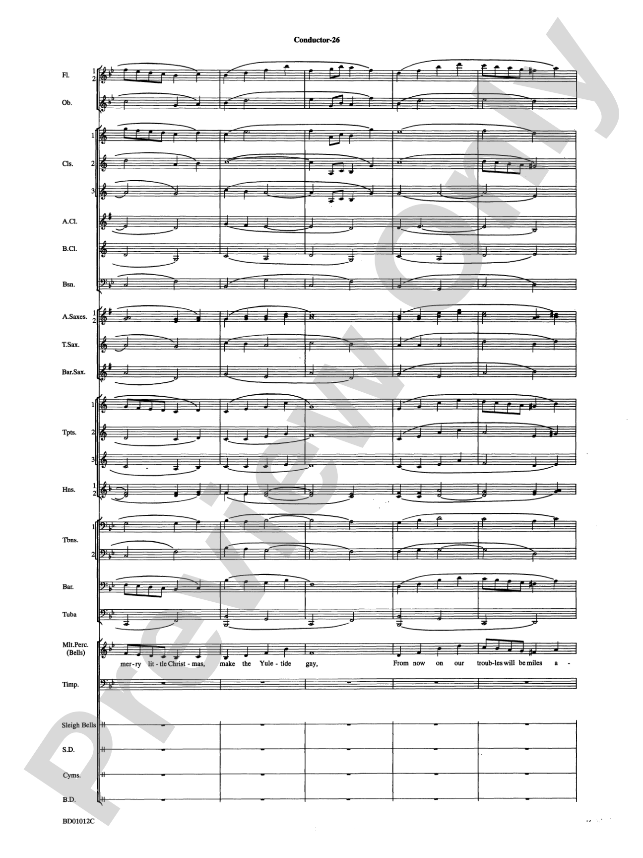 Christmas "Pop" Sing Along (for Concert Band with Audience Participation): Concert Band Conductor Score & Parts