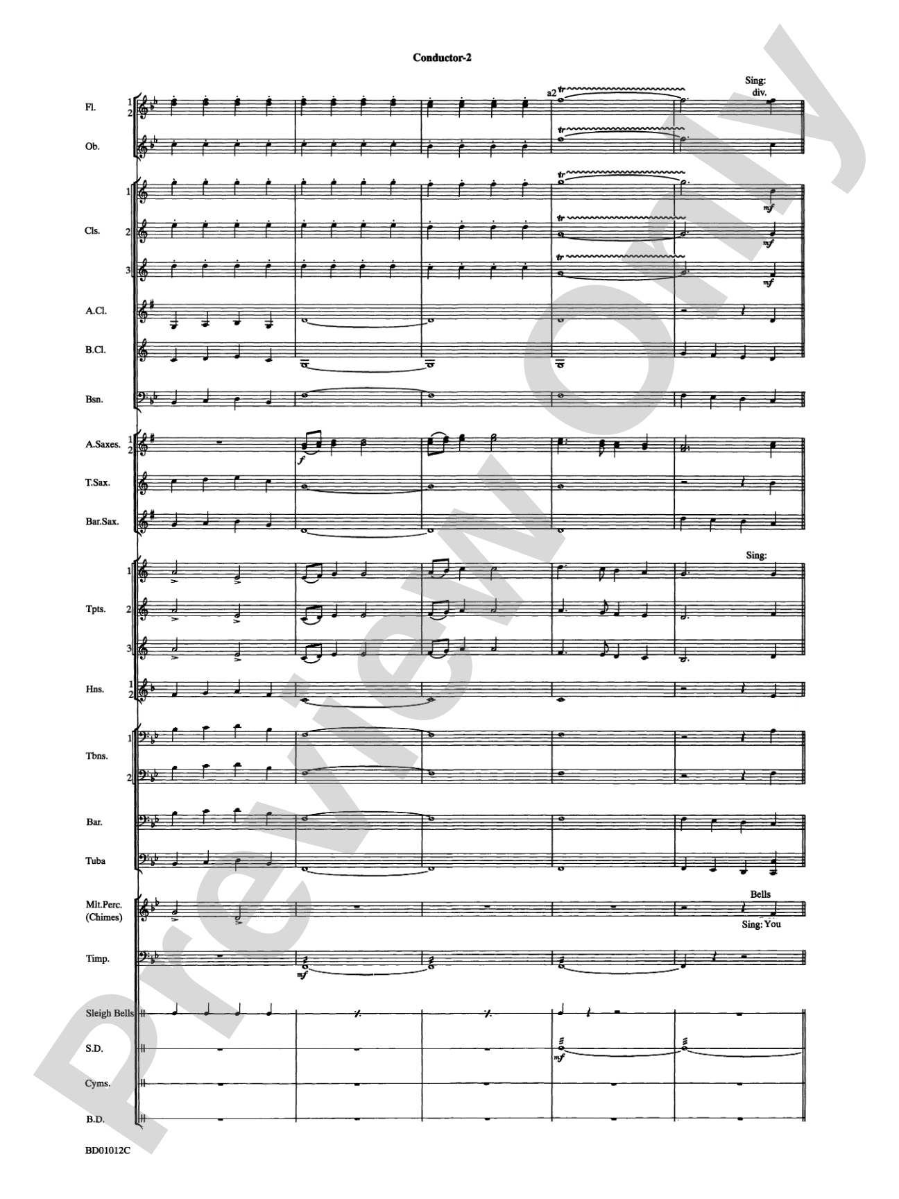 Christmas "Pop" Sing Along (for Concert Band with Audience Participation): Concert Band Conductor Score & Parts