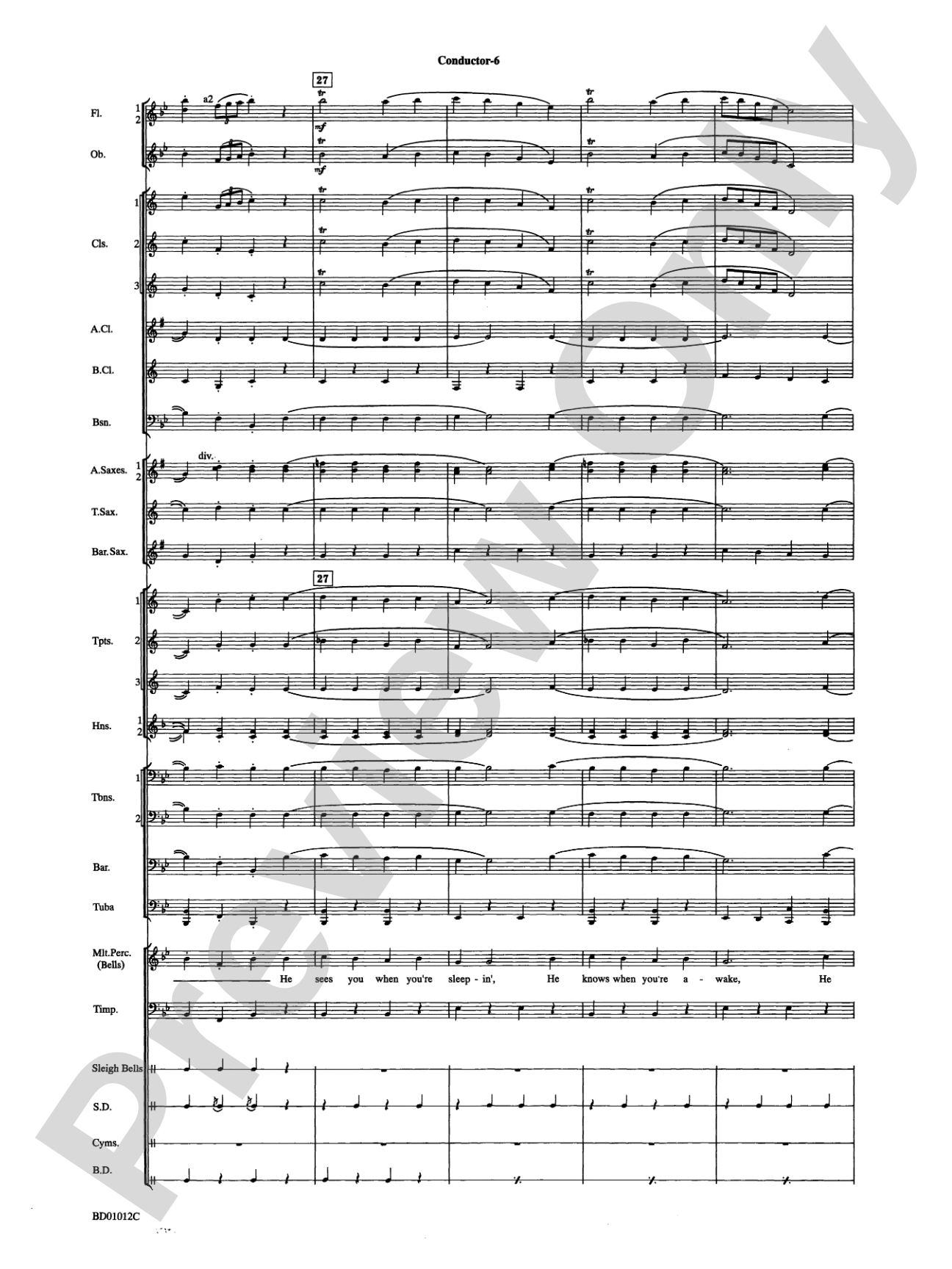 Christmas "Pop" Sing Along (for Concert Band with Audience Participation): Concert Band Conductor Score & Parts