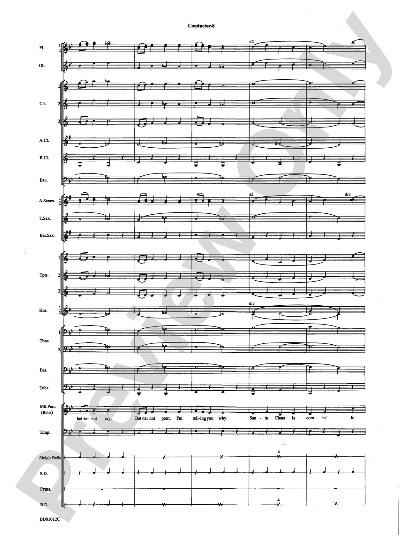 Christmas "Pop" Sing Along (for Concert Band with Audience Participation): Concert Band Conductor Score & Parts