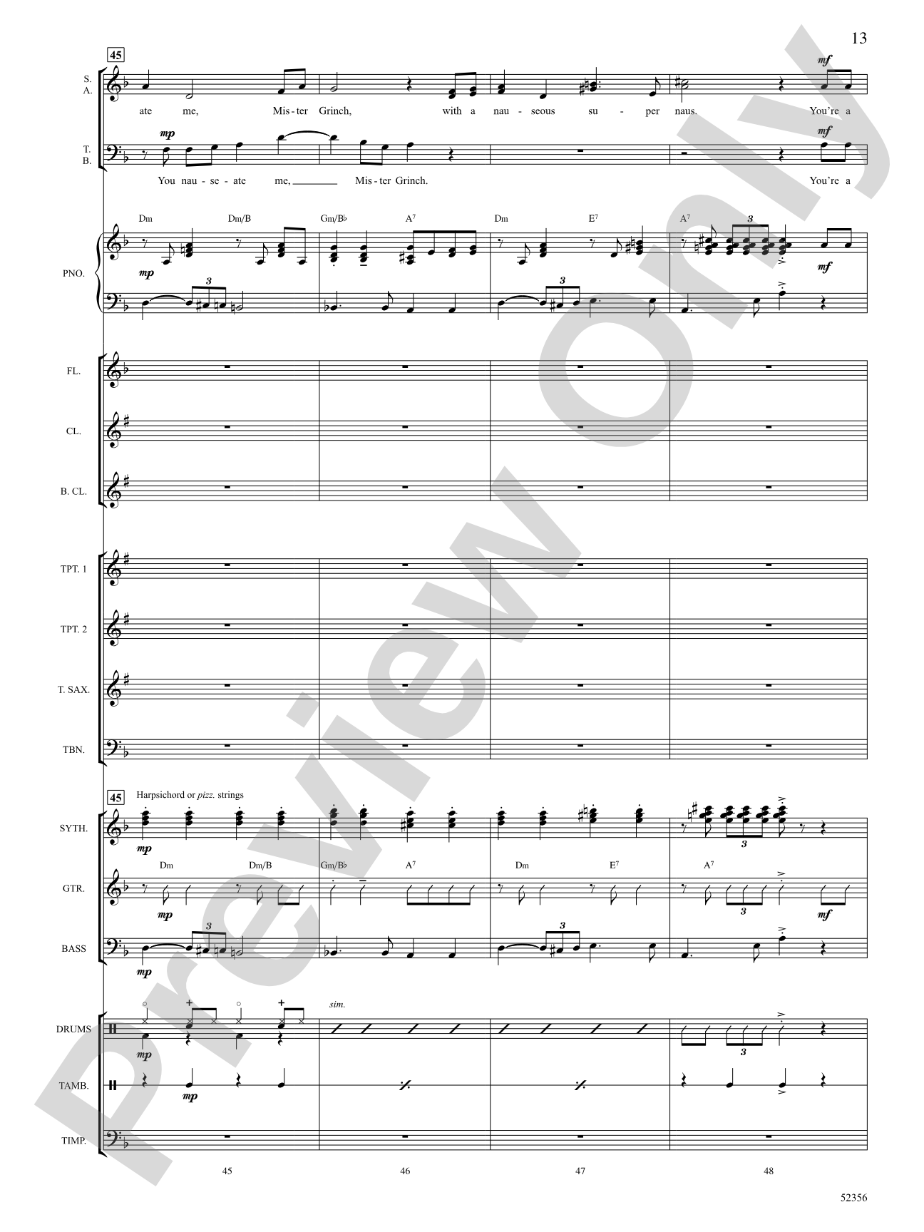 YOU'RE A MEAN ONE MR GRINCH/DIG SPX: Choral SoundPax Digital Download