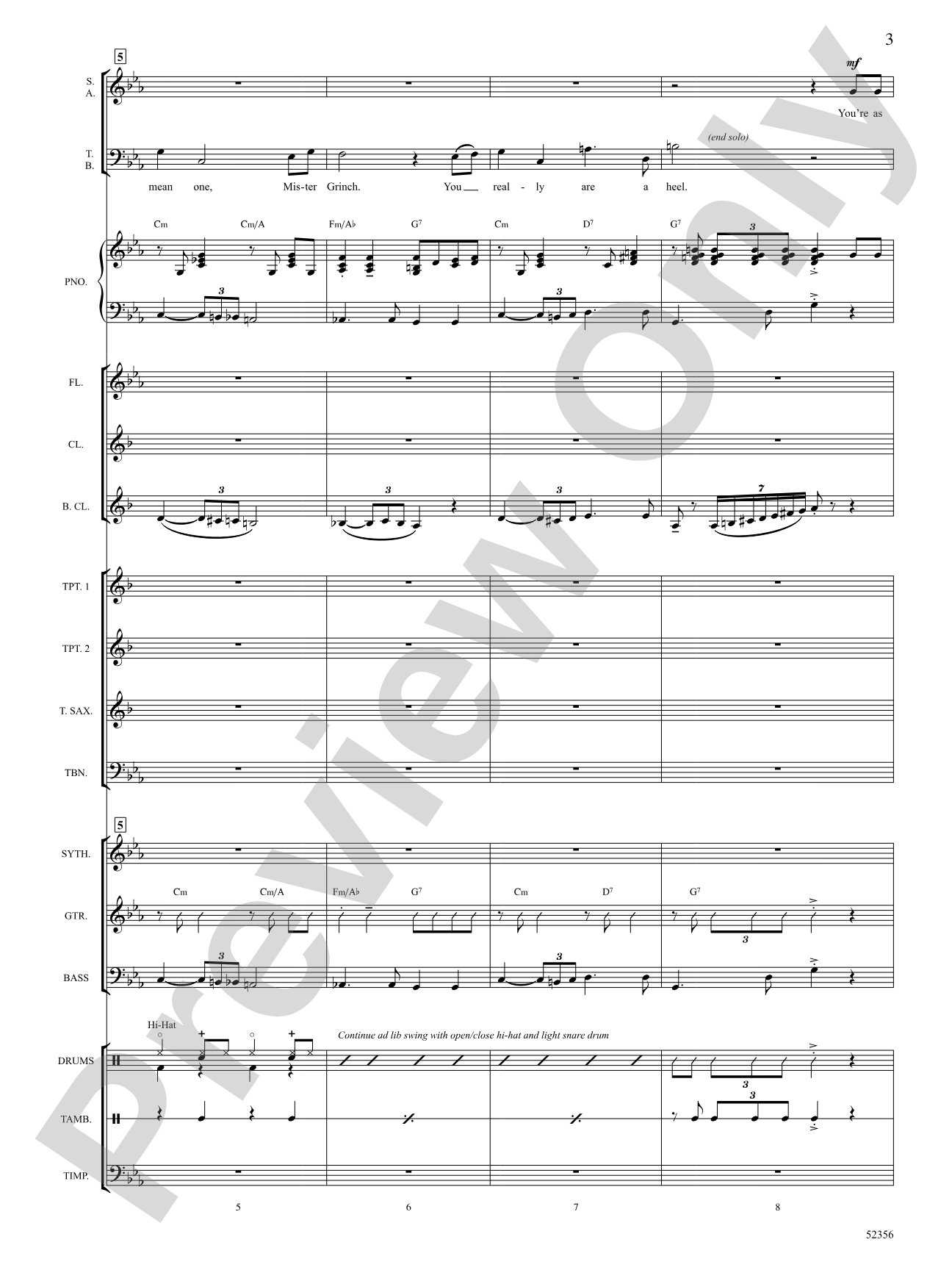 YOU'RE A MEAN ONE MR GRINCH/DIG SPX: Choral SoundPax Digital Download