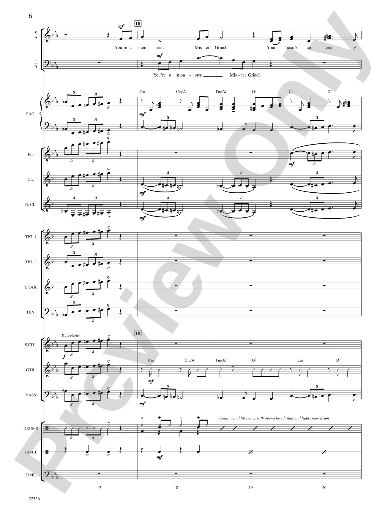 YOU'RE A MEAN ONE MR GRINCH/DIG SPX: Choral SoundPax Digital Download