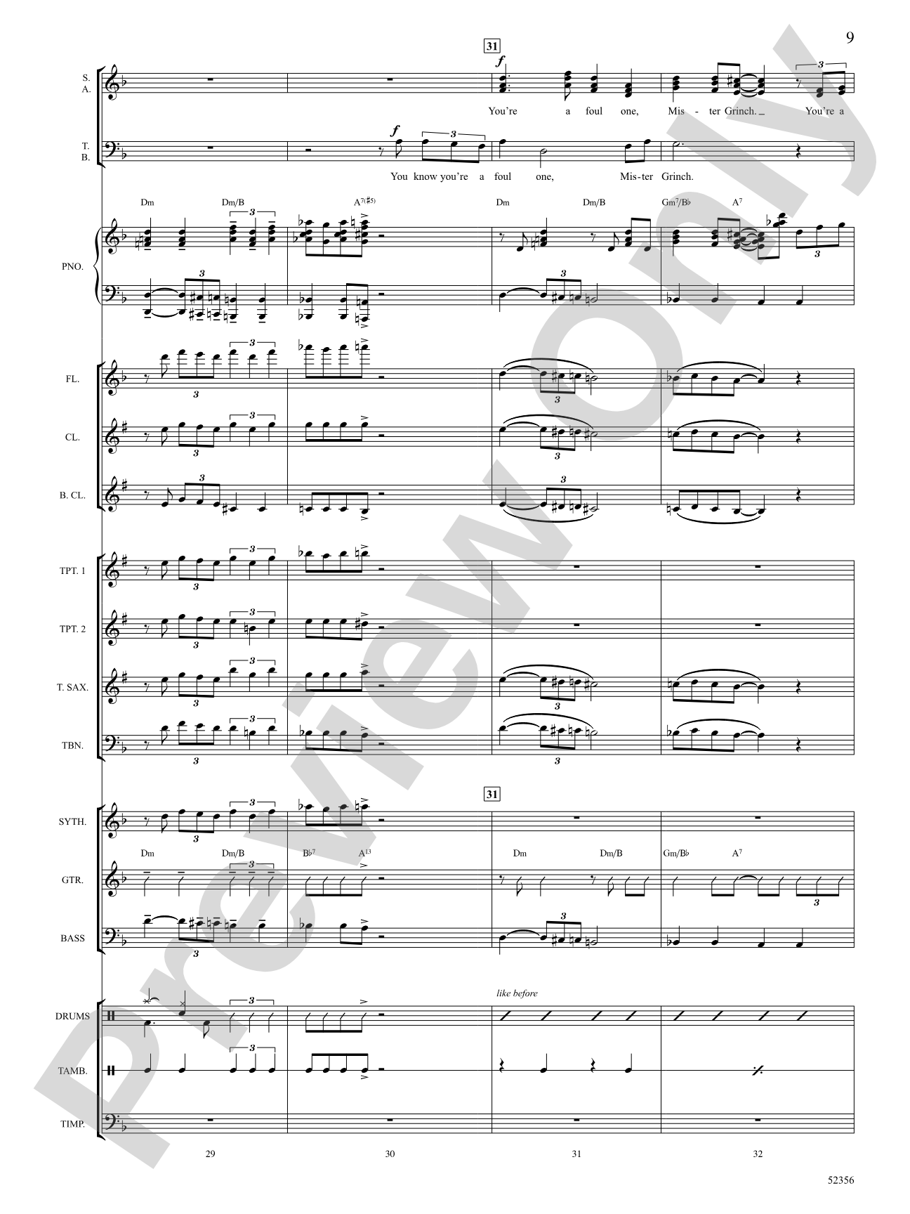 YOU'RE A MEAN ONE MR GRINCH/DIG SPX: Choral SoundPax Digital Download