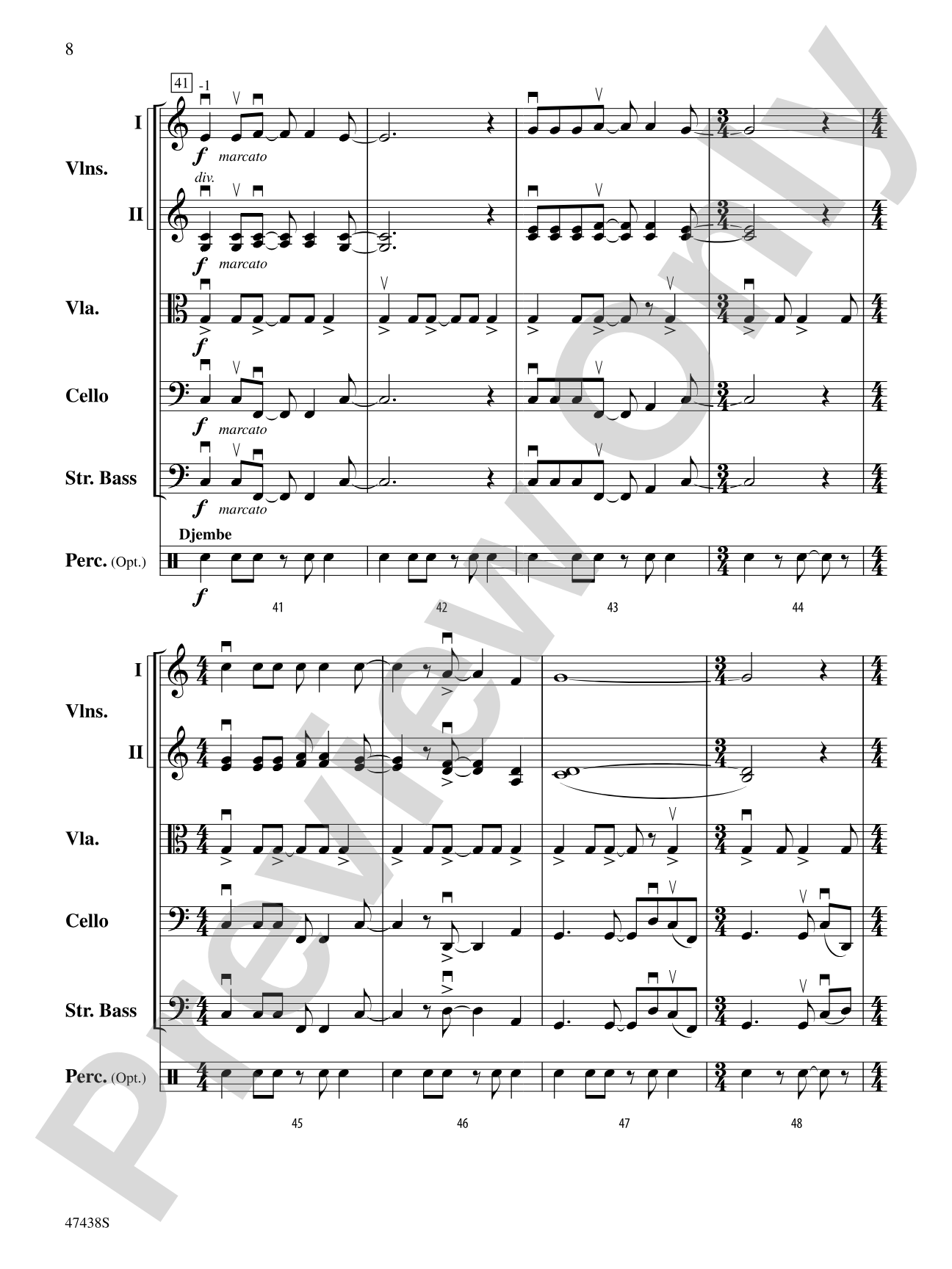 Jambo: String Orchestra Conductor Score & Parts