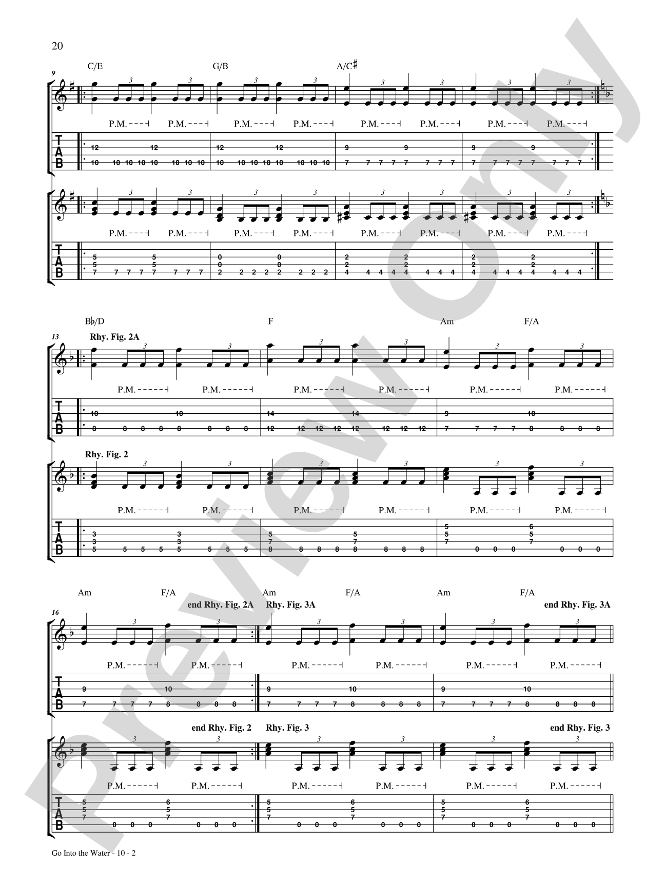 Go Into the Water: Authentic Guitar TAB