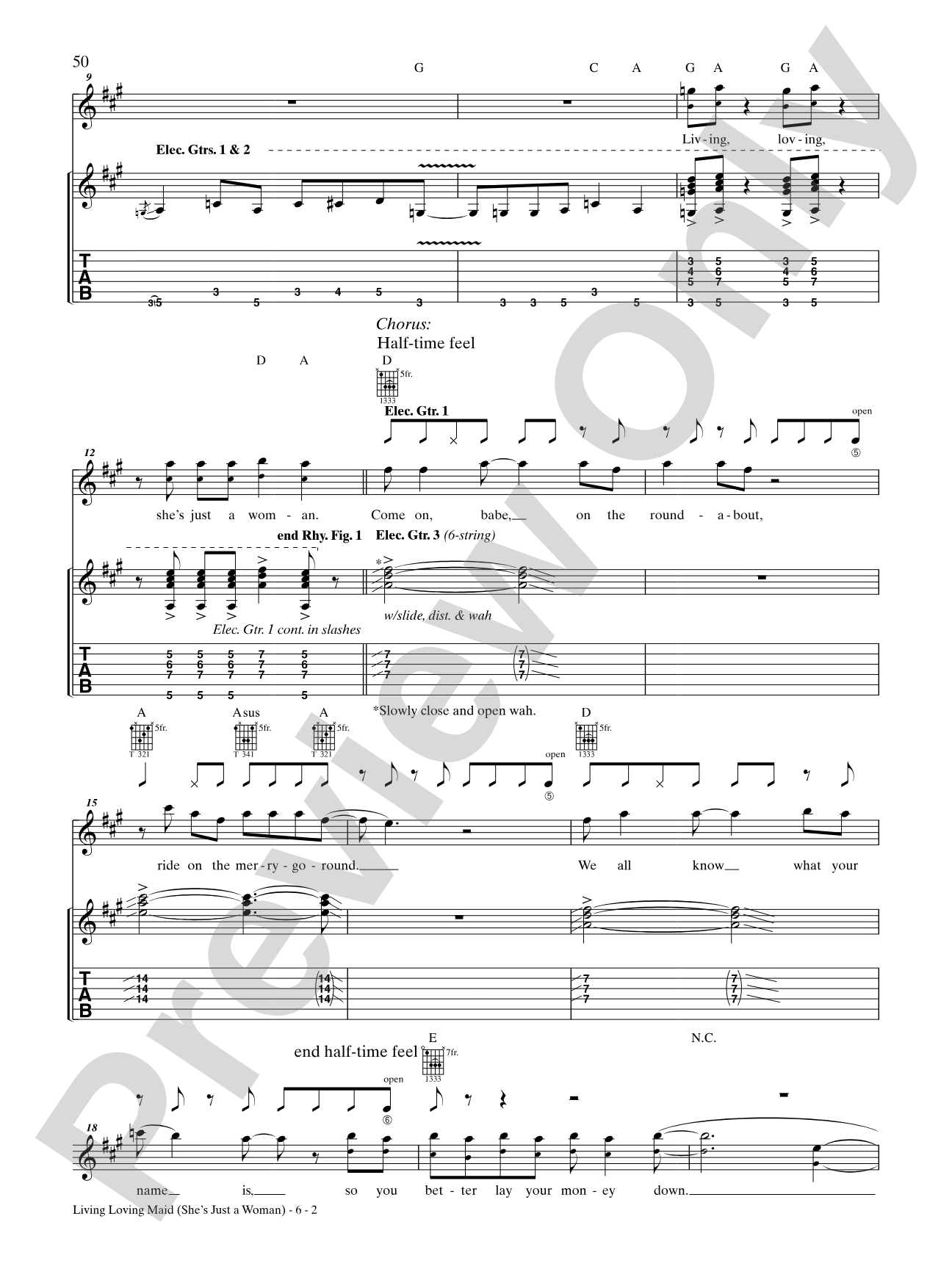 Living Loving Maid (She's Just a Woman): Authentic Guitar TAB