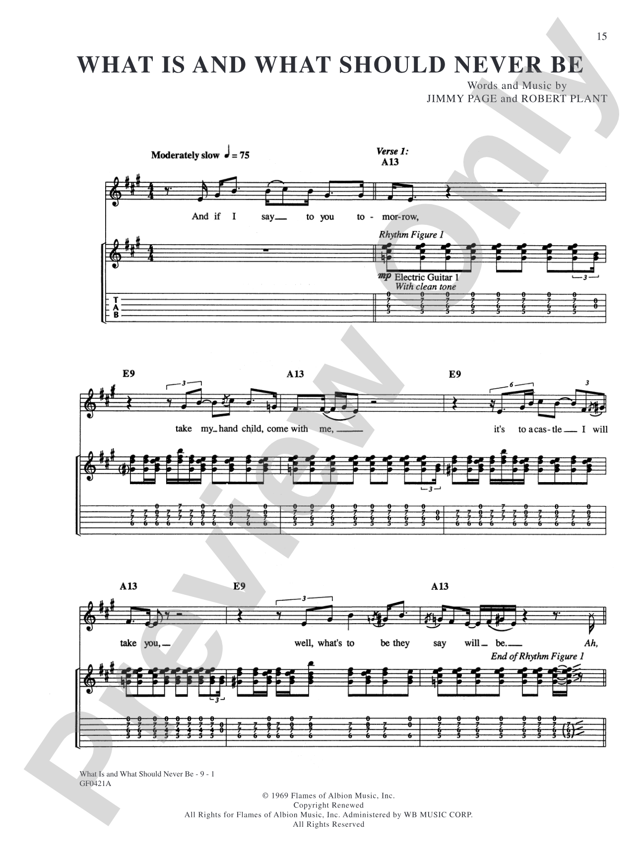 What Is and What Should Never Be: Authentic Guitar TAB