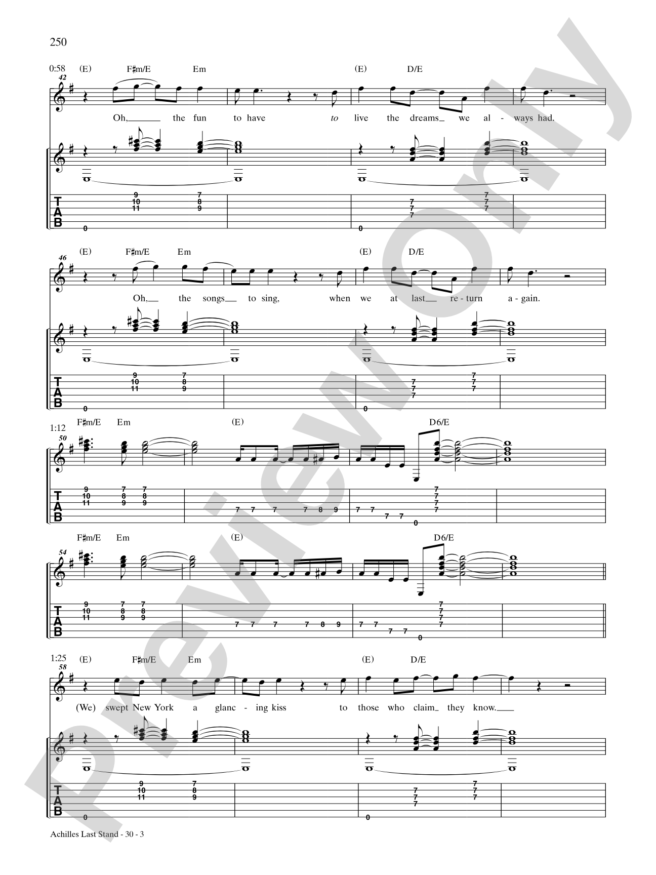 Achilles Last Stand: Authentic Guitar TAB