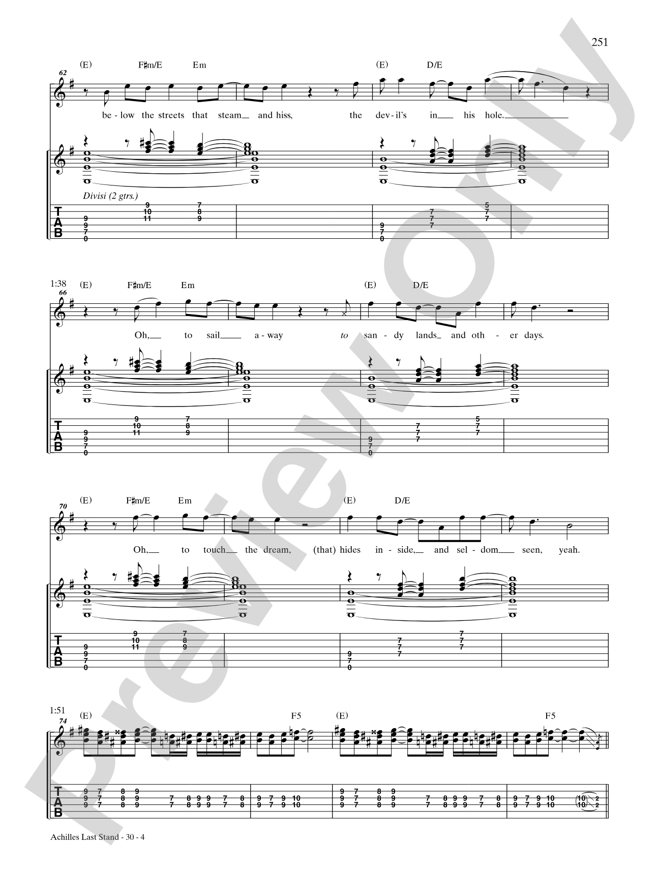 Achilles Last Stand: Authentic Guitar TAB