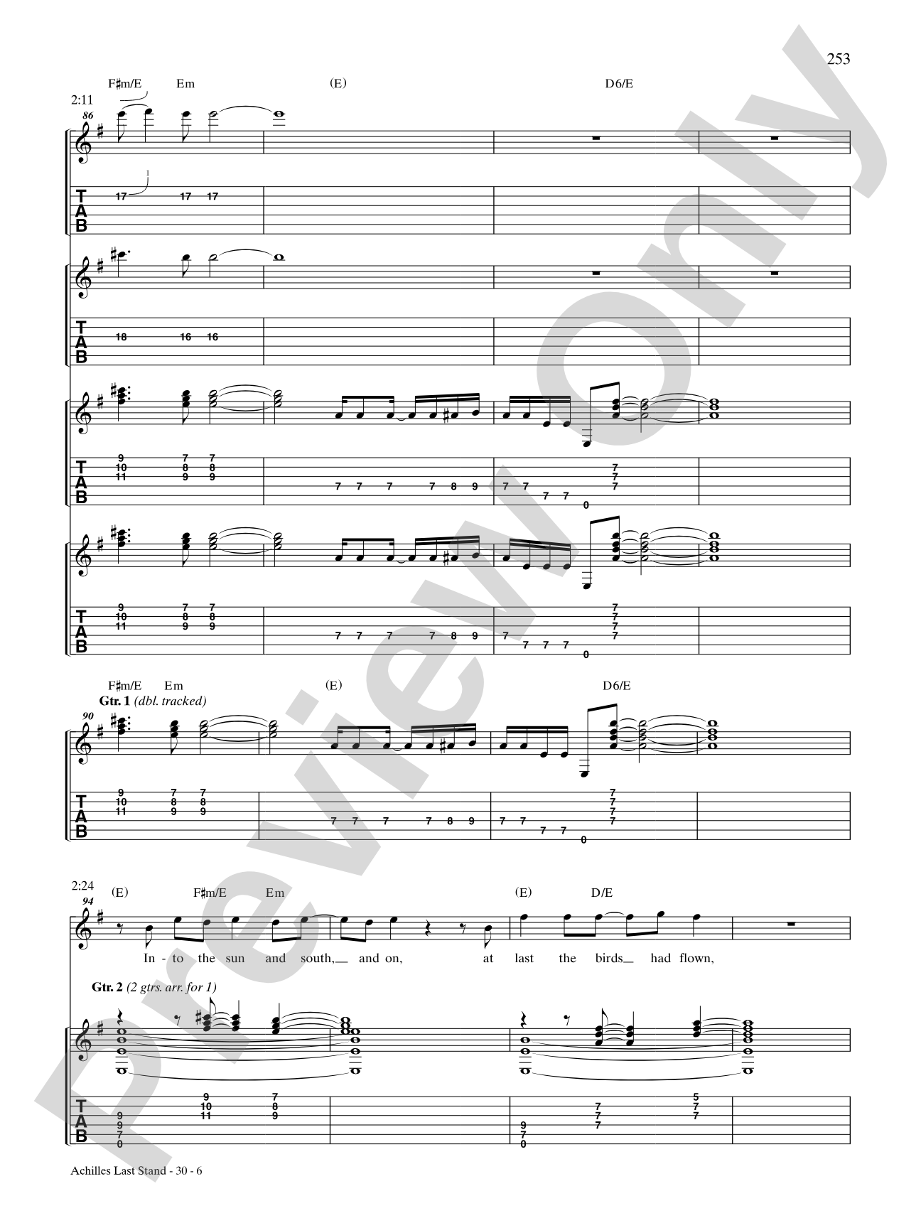 Achilles Last Stand: Authentic Guitar TAB