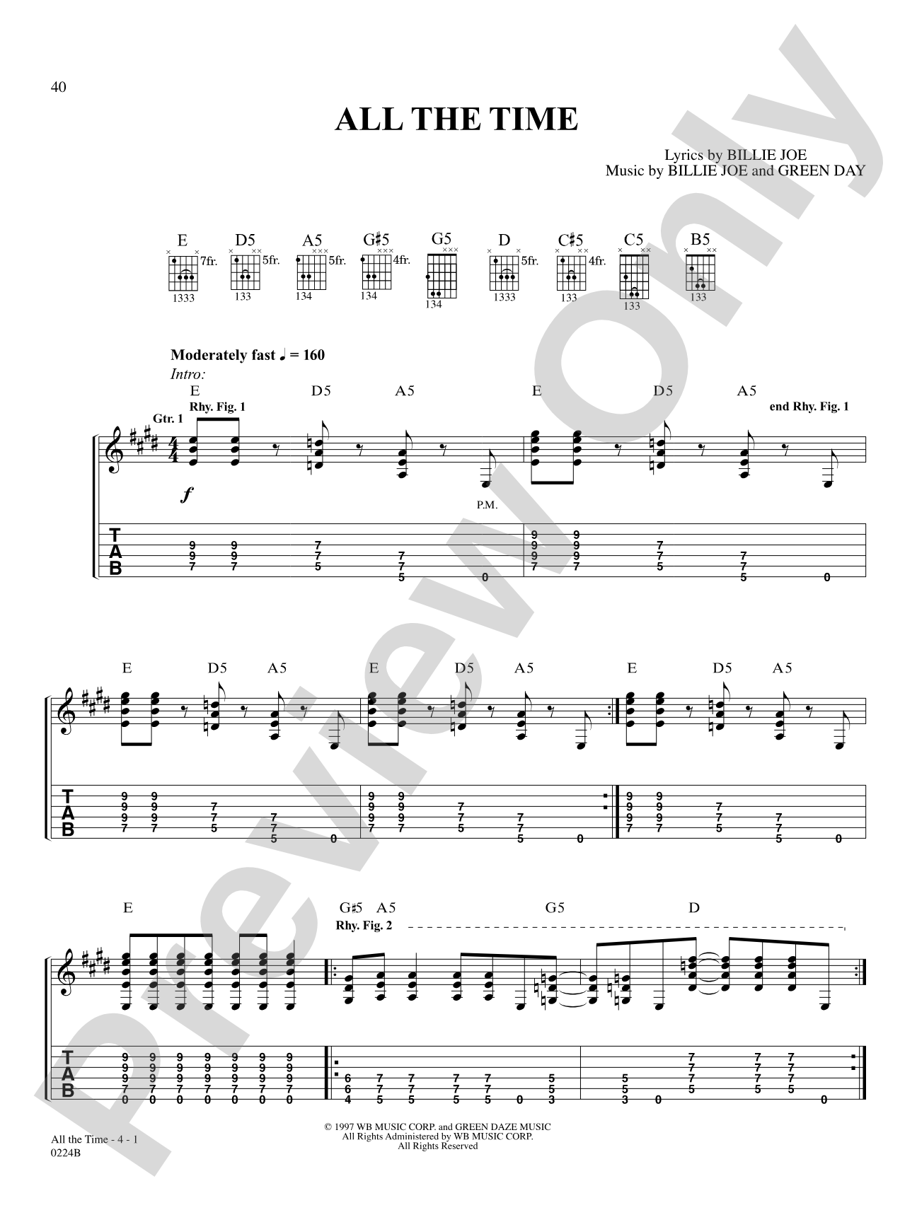 All The Time: Authentic Guitar TAB