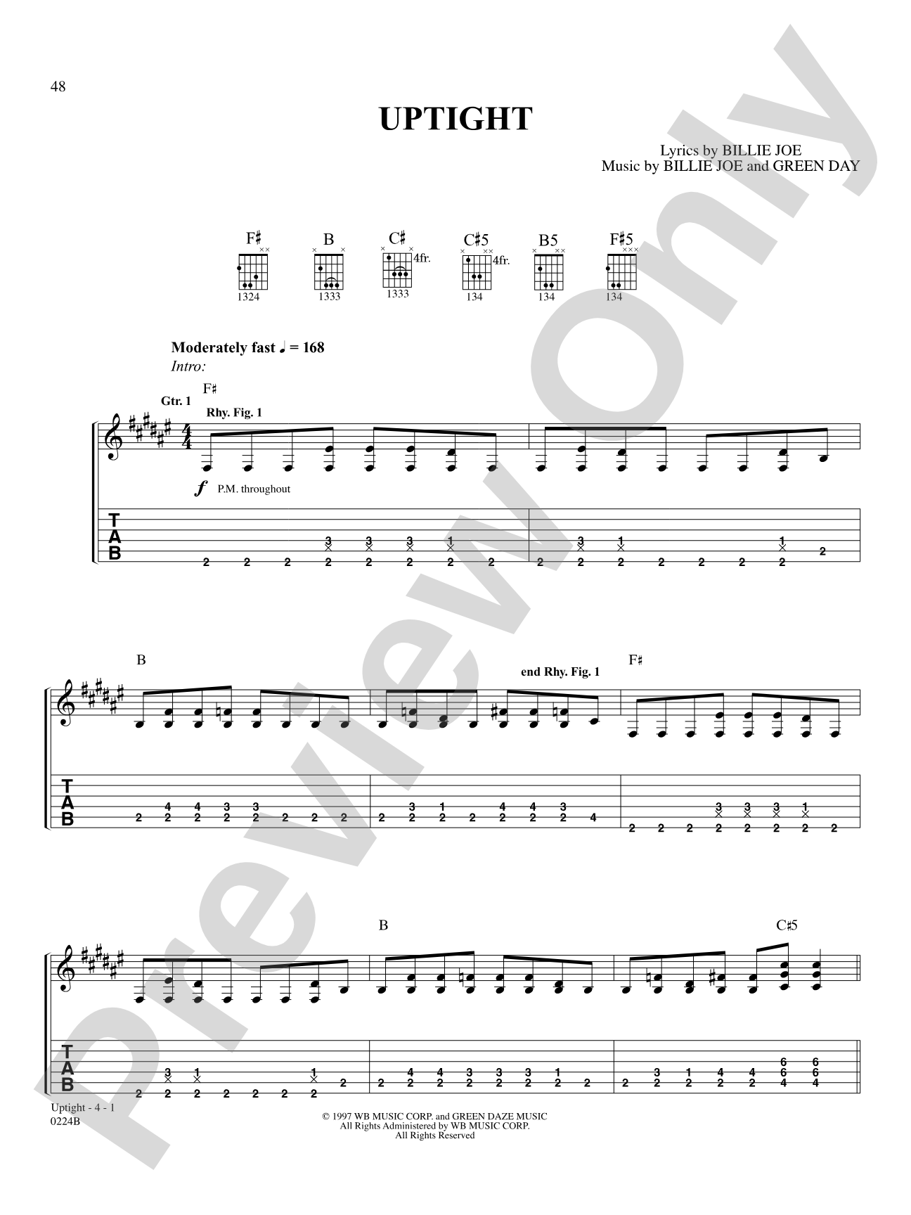 Uptight: Authentic Guitar TAB