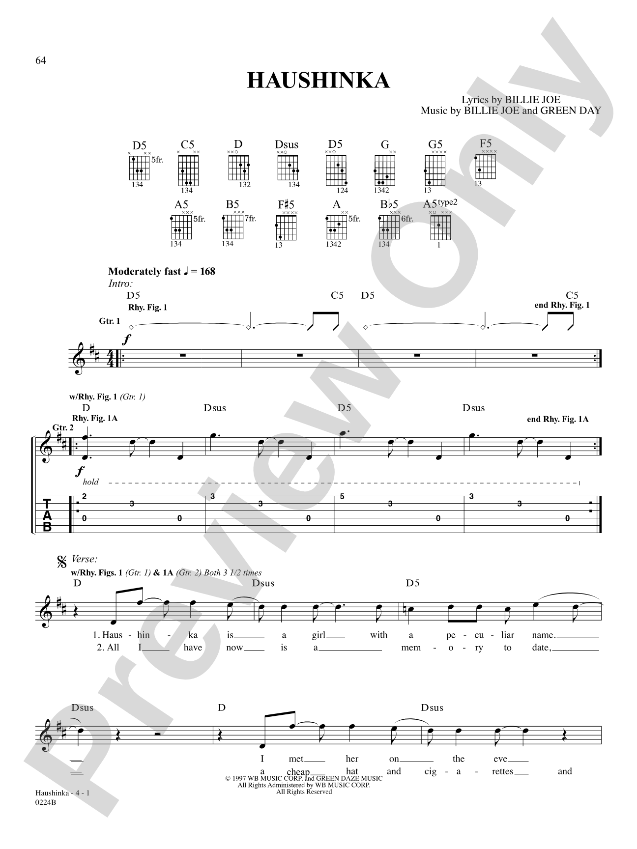 Haushinka: Authentic Guitar TAB