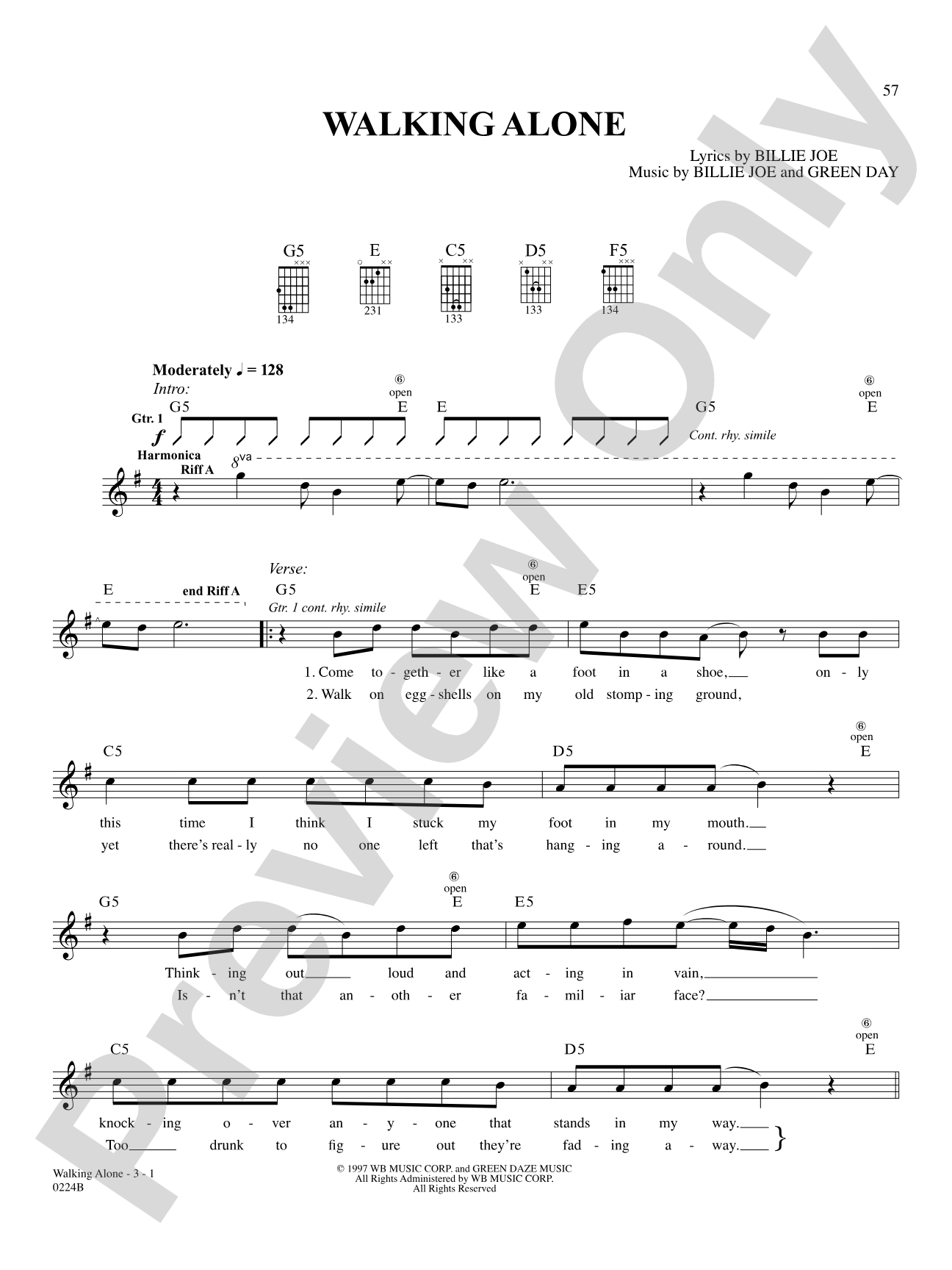 Walking Alone: Authentic Guitar TAB