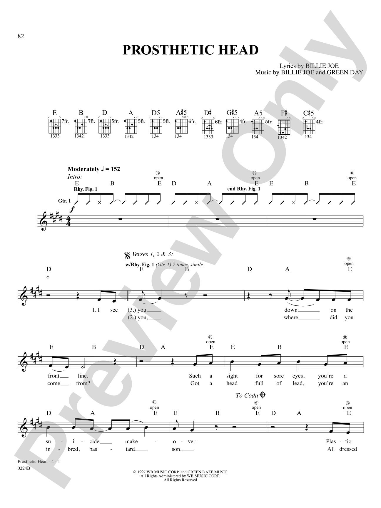 Prosthetic Head: Authentic Guitar TAB