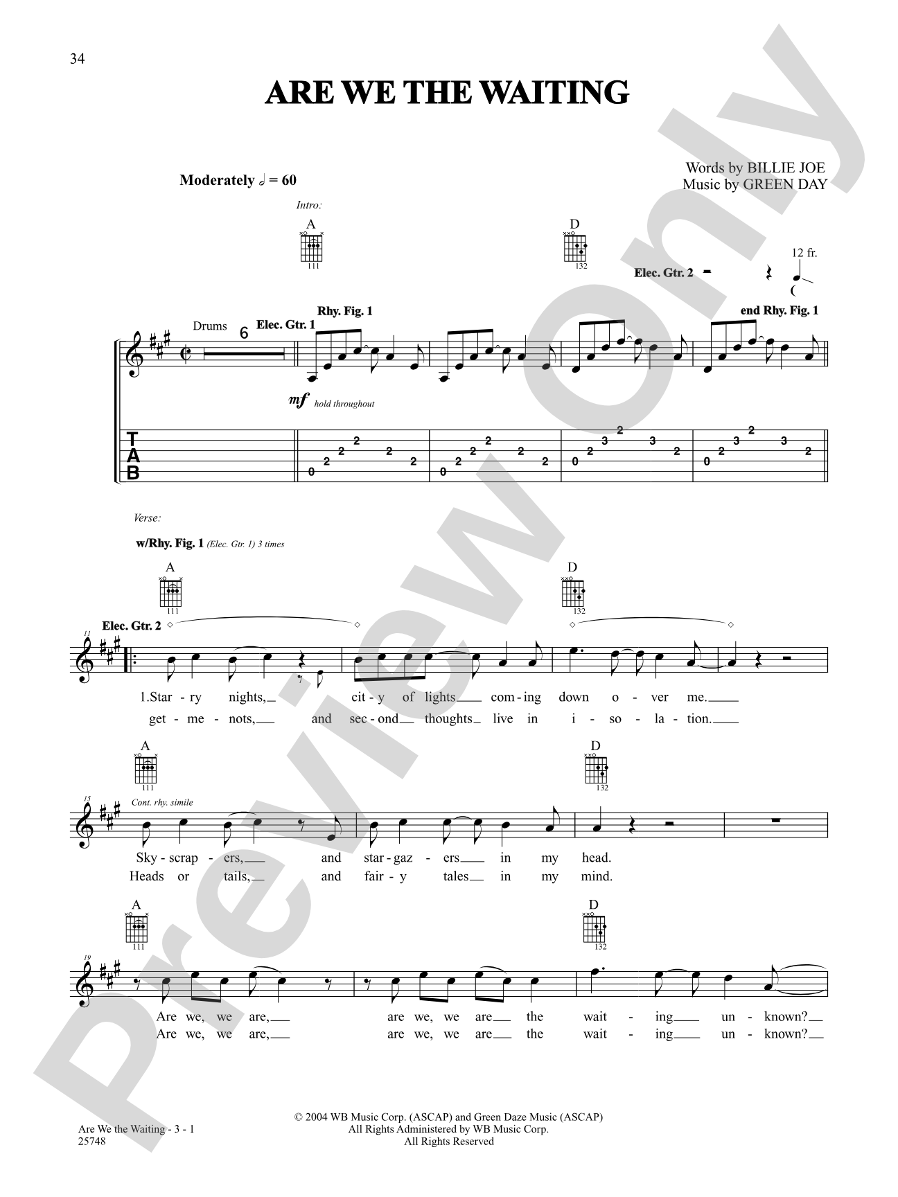 Are We The Waiting (Live Version): Authentic Guitar TAB