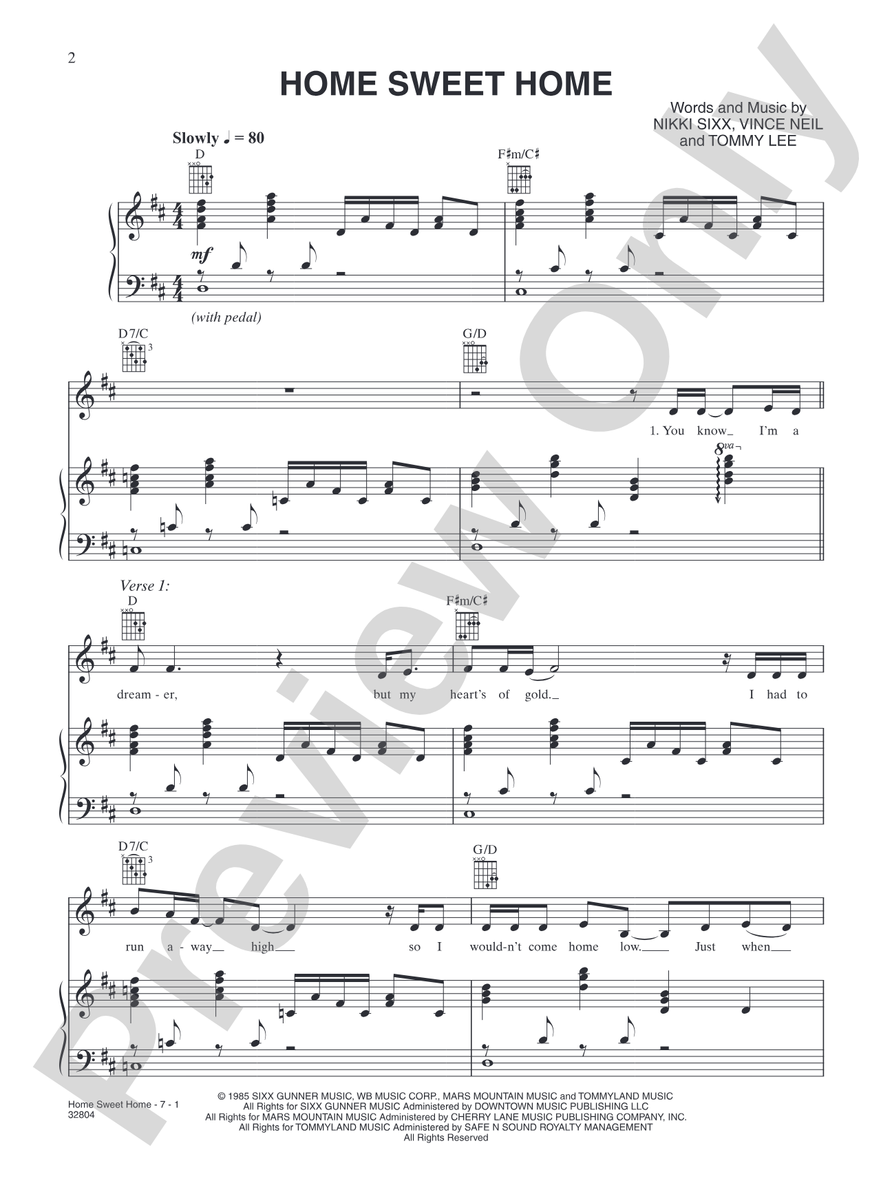 Home Sweet Home: Piano/Vocal/Chords