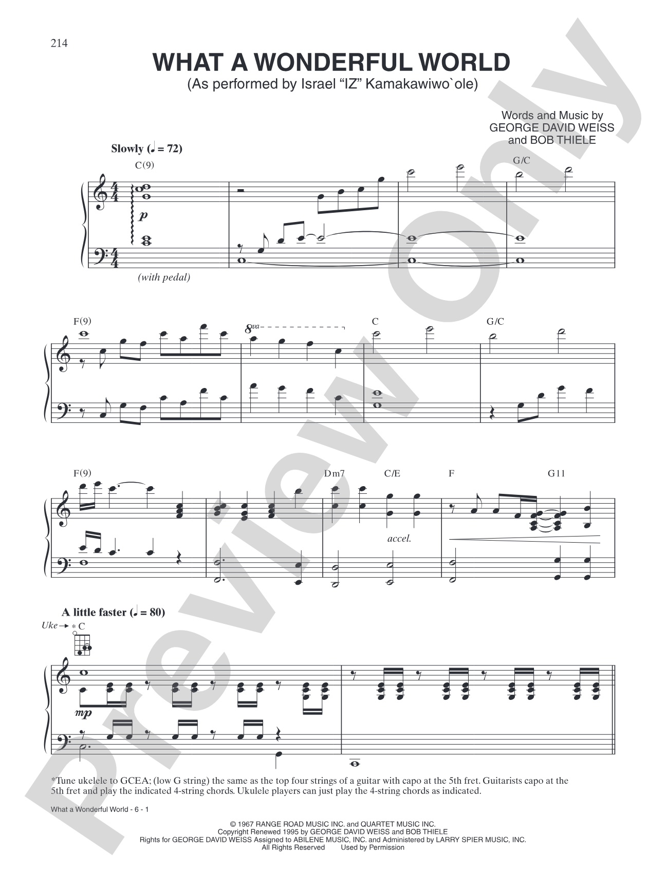 What a Wonderful World: Piano/Vocal/Chords