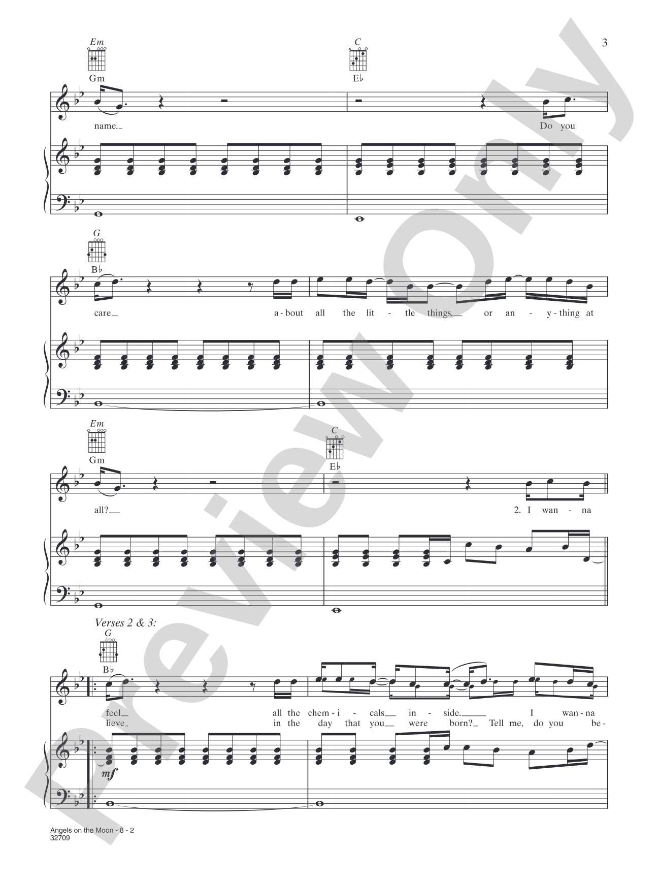 Angels on the Moon: Piano/Vocal/Chords