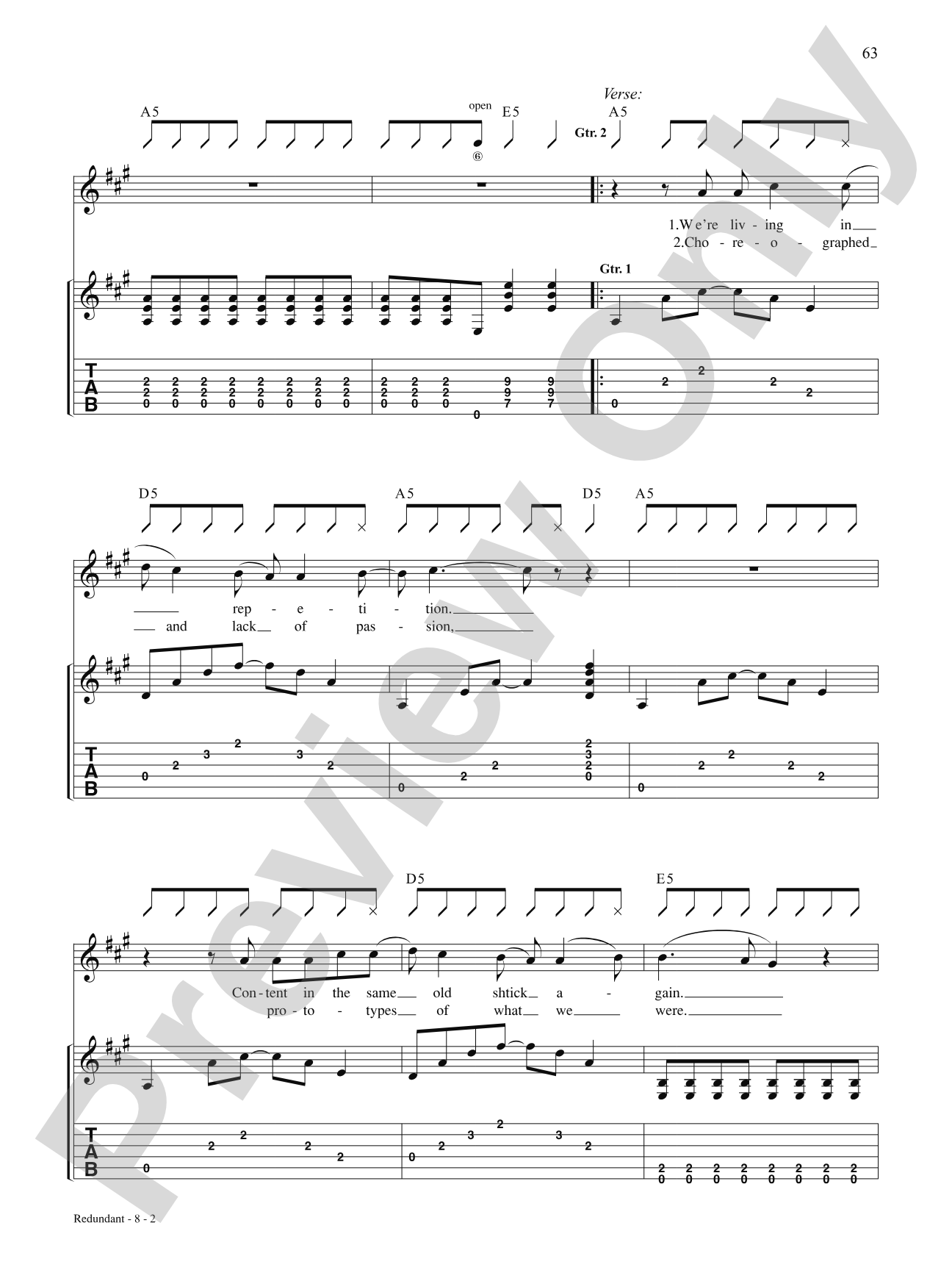 Redundant: Authentic Guitar TAB